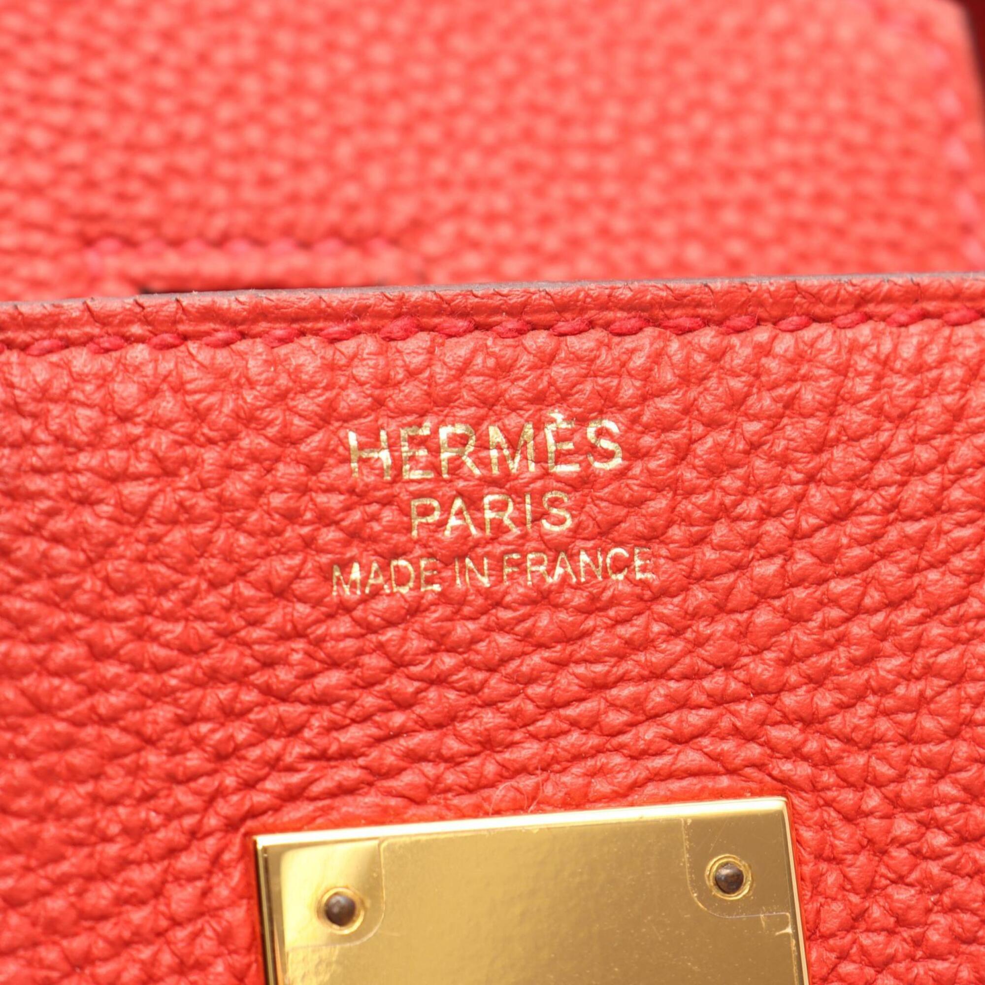 Hermes Red Color Togo Leather Handbag (Pre-Owned)