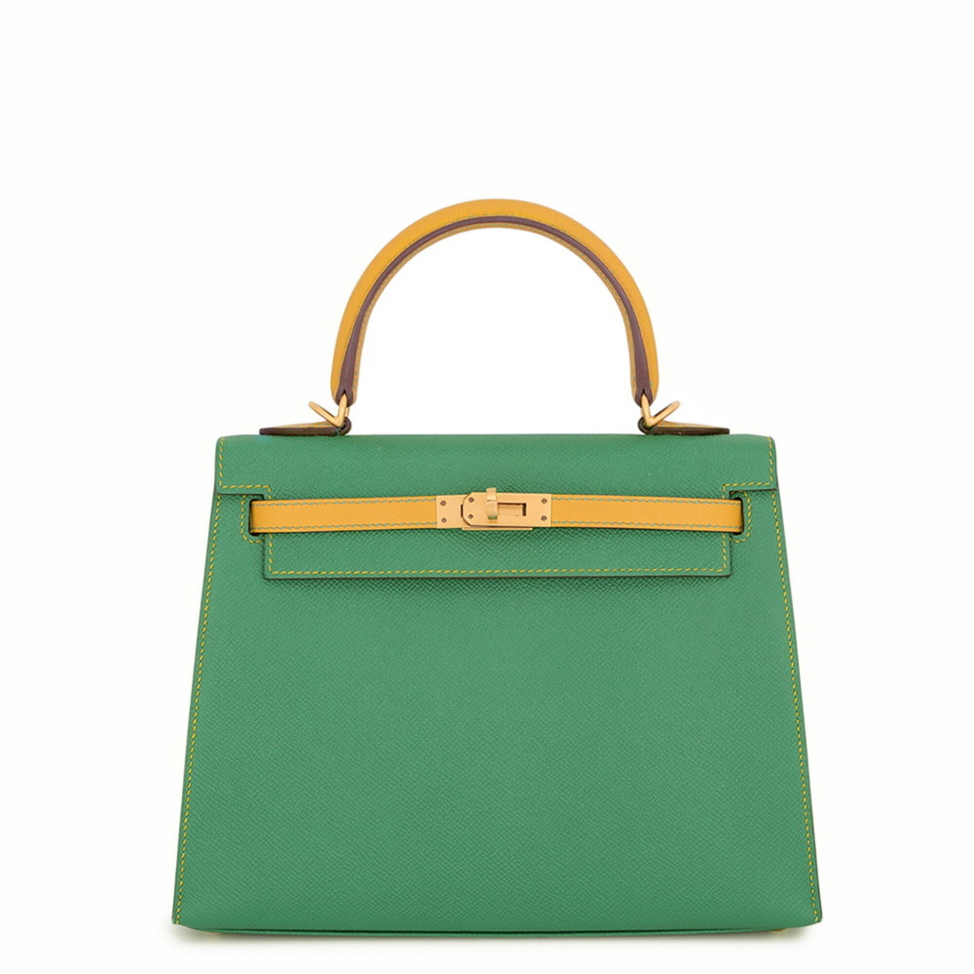 Hermes Green Yellow Epsom Leather Handbag (Pre-Owned)