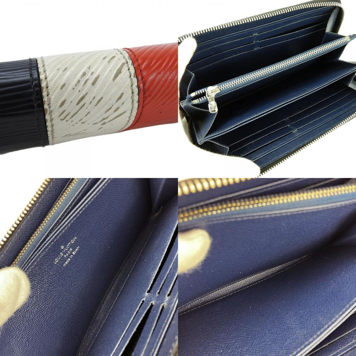 Louis Vuitton Black Red Color White Epi Leather Long Wallet (Bi-Fold) (Pre-Owned)