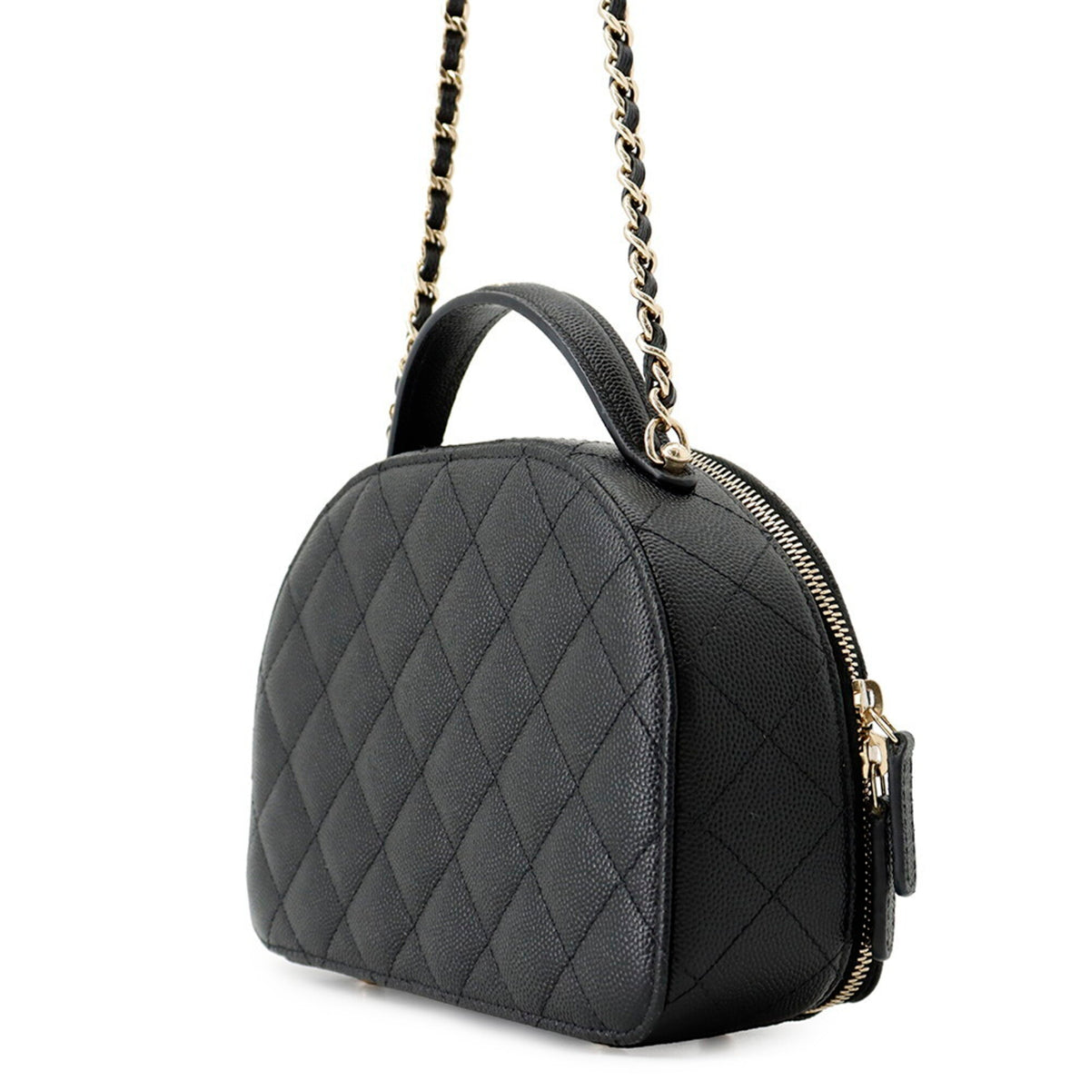 Chanel Matelasse Black Grained Calfskin Handbag Shoulder Bag (Pre-Owned)