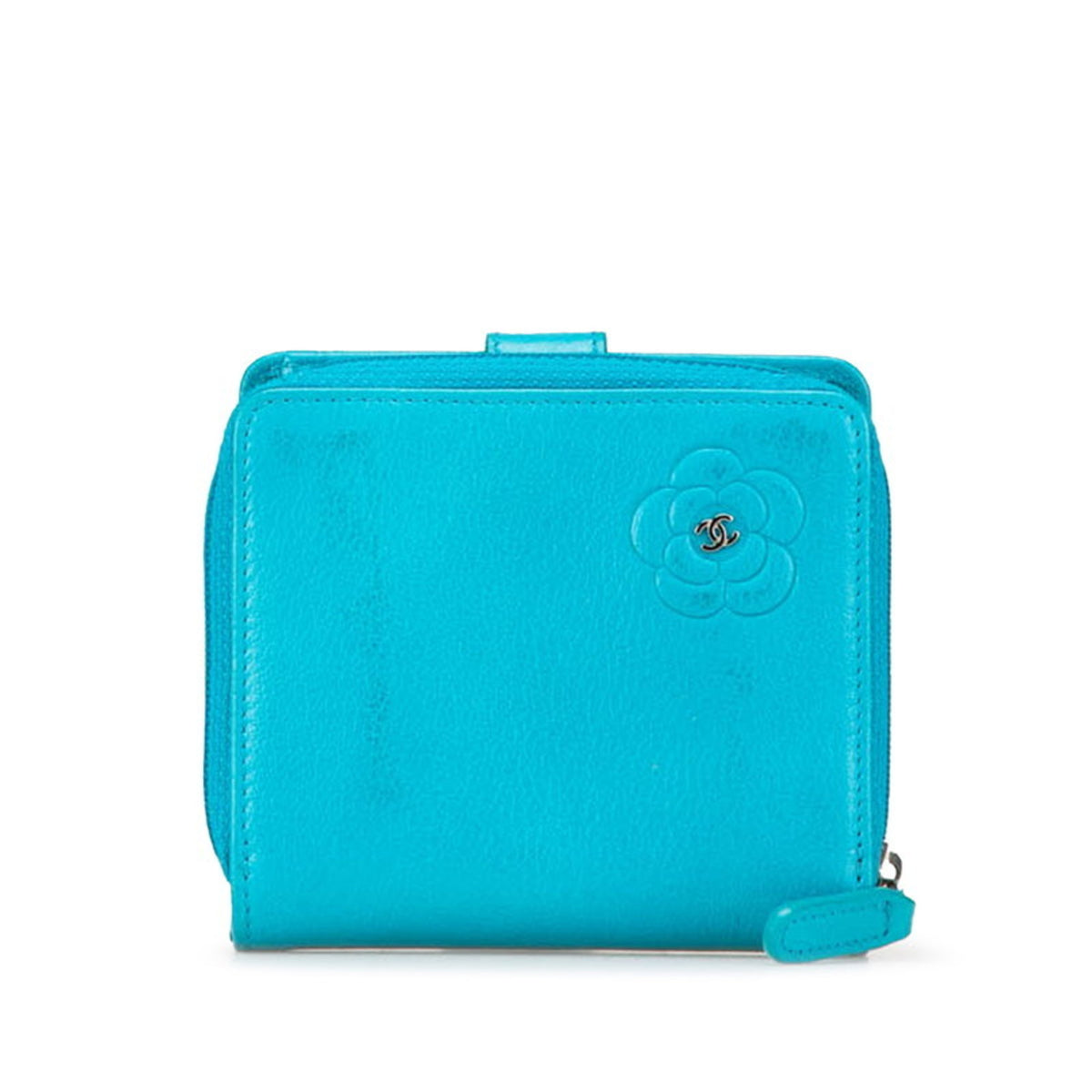 Chanel Light Blue Leather Wallet (Bi-Fold) (Pre-Owned)