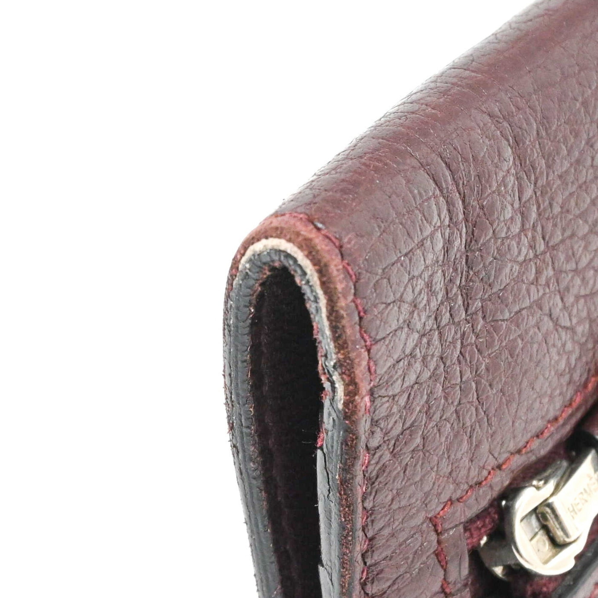 Hermes Dogon Brown Taurillon Clemence Leather Long Wallet (Bi-Fold) (Pre-Owned)