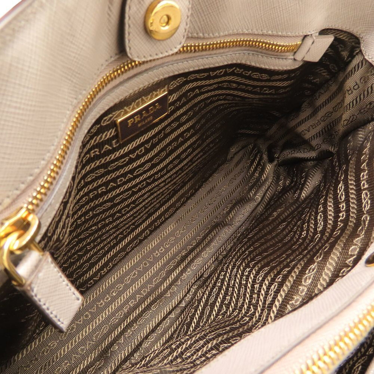 Prada Saffiano Grayish Leather Tote Bag (Pre-Owned)