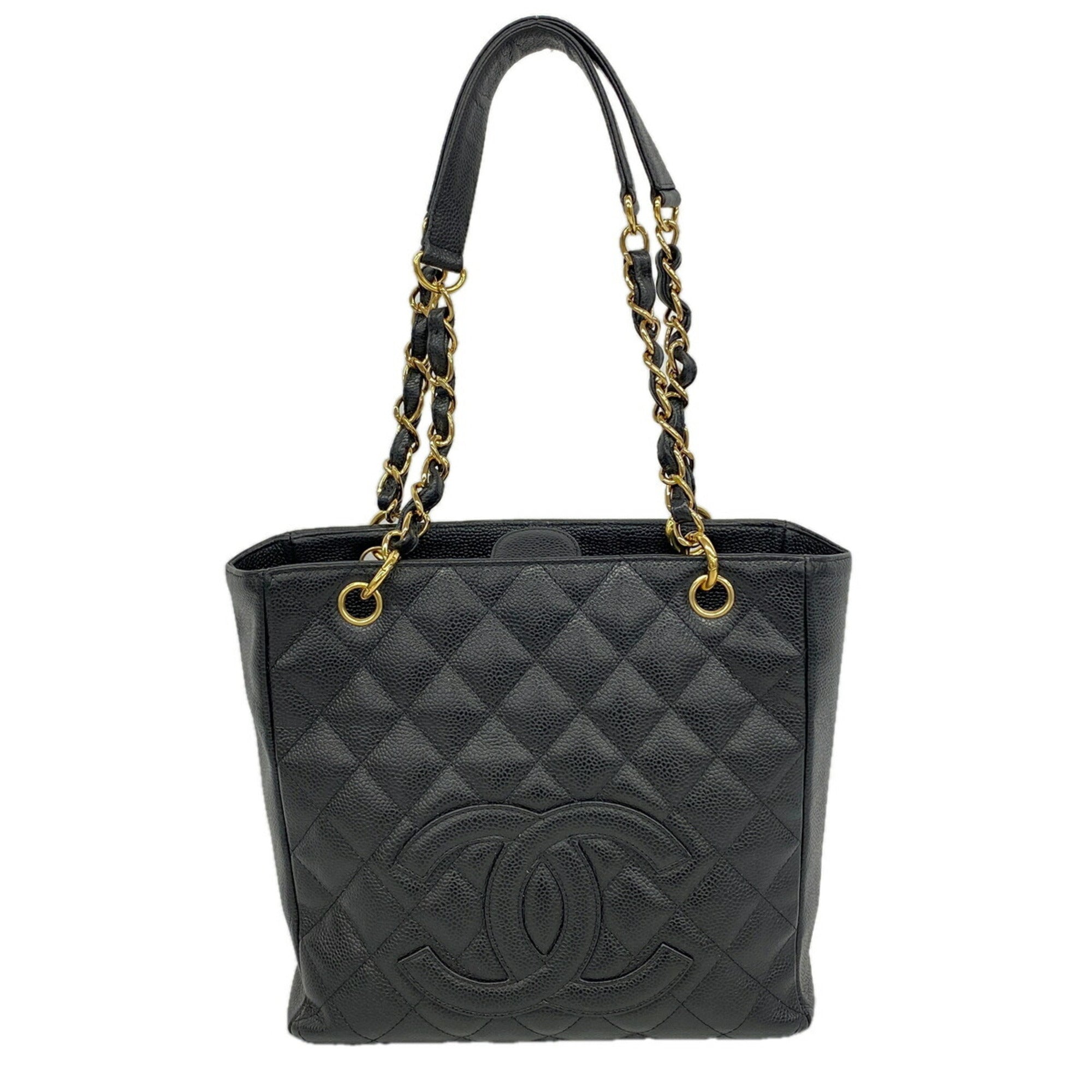 Chanel Black Grained Calfskin Tote Bag (Pre-Owned)