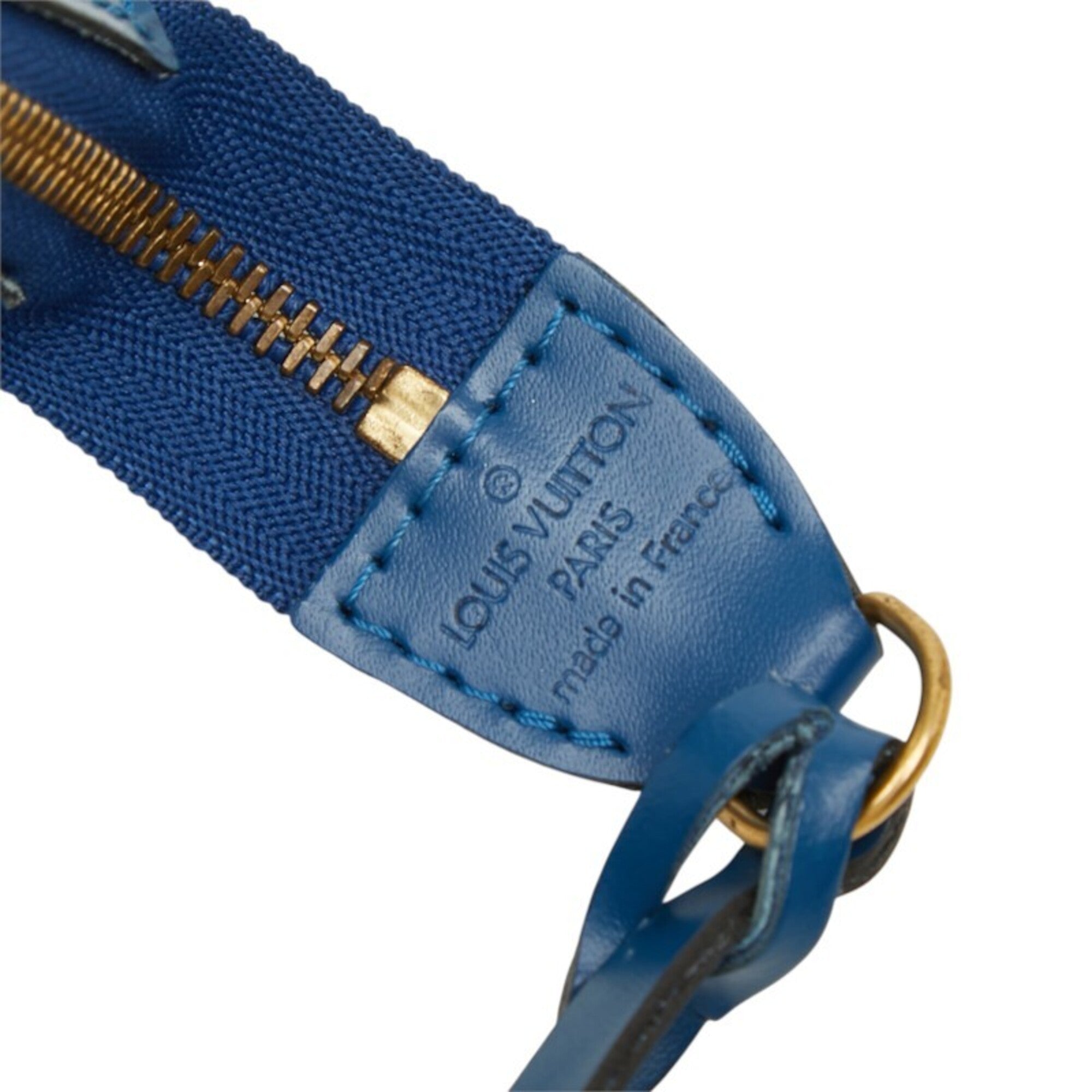 Louis Vuitton Toledo Blue Leather Handbag Pochette Pouch (Pre-Owned)