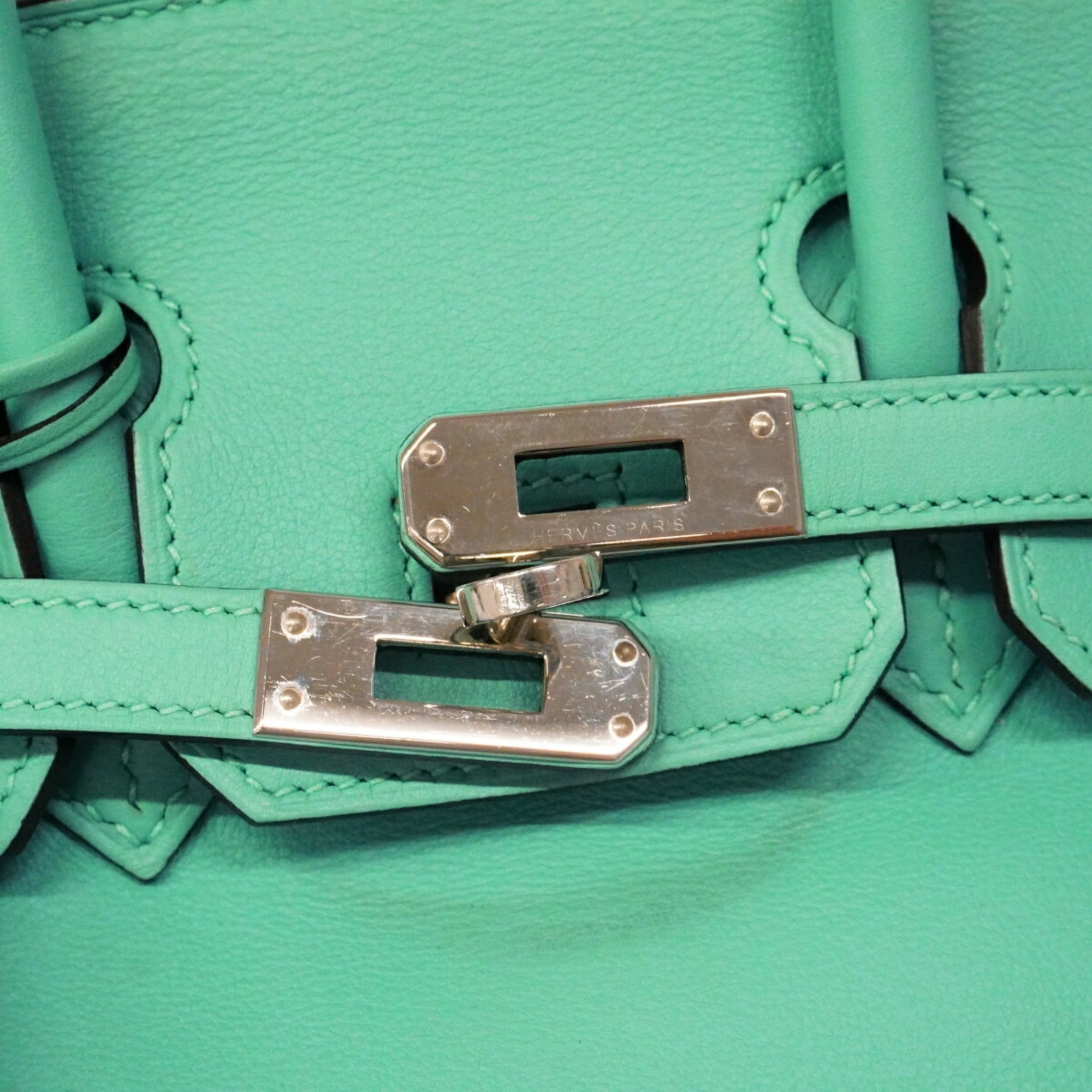 Hermes Blue Atoll Swift Leather Handbag (Pre-Owned)