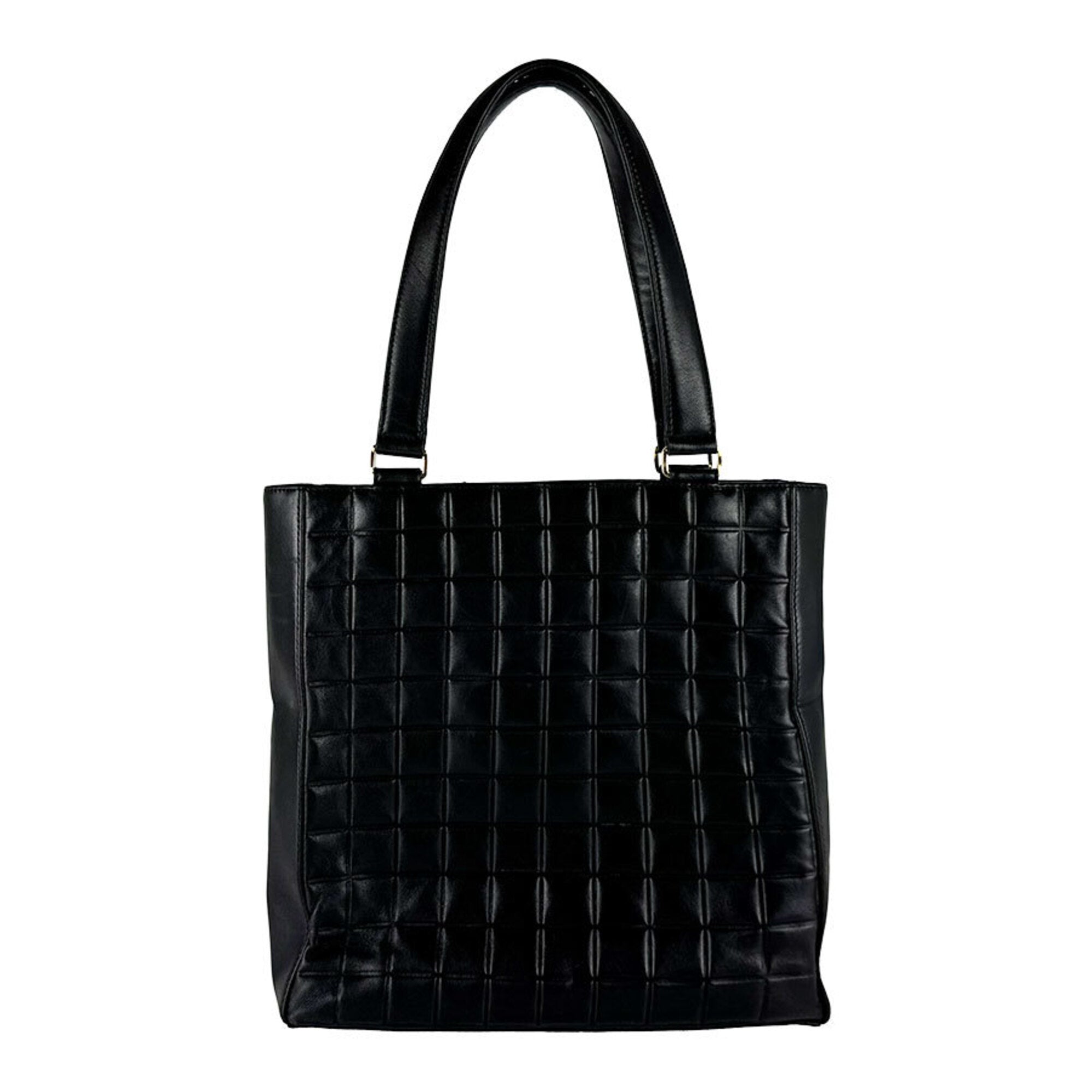 Chanel Black Leather Shoulder Bag Tote Bag (Pre-Owned)