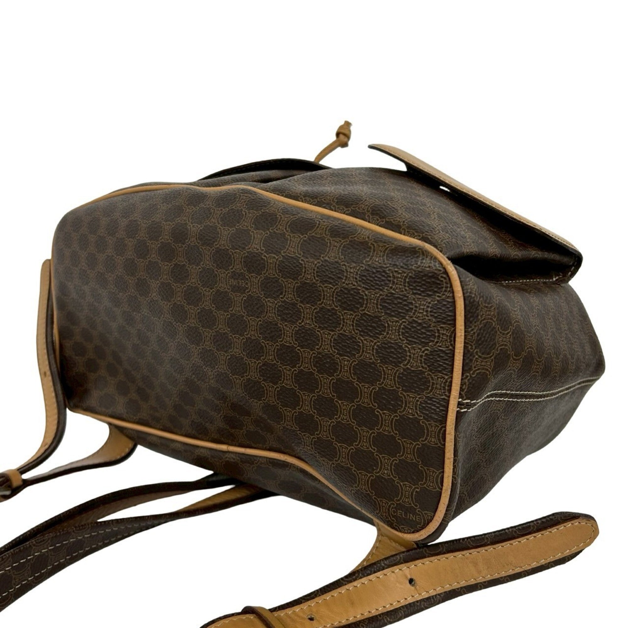 Celine Brown Leather Pvc Backpack (Pre-Owned)