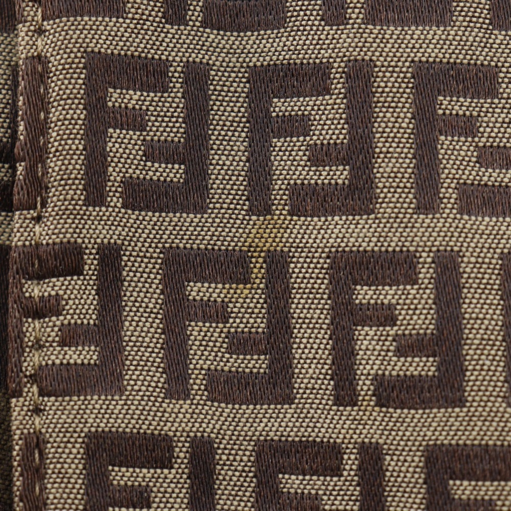 Fendi Brown Nylon Canvas Shoulder Bag (Pre-Owned)