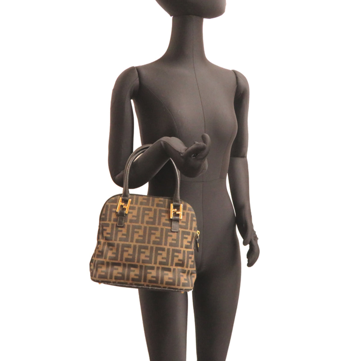 Fendi Brown Canvas Handbag Tote Bag (Pre-Owned)