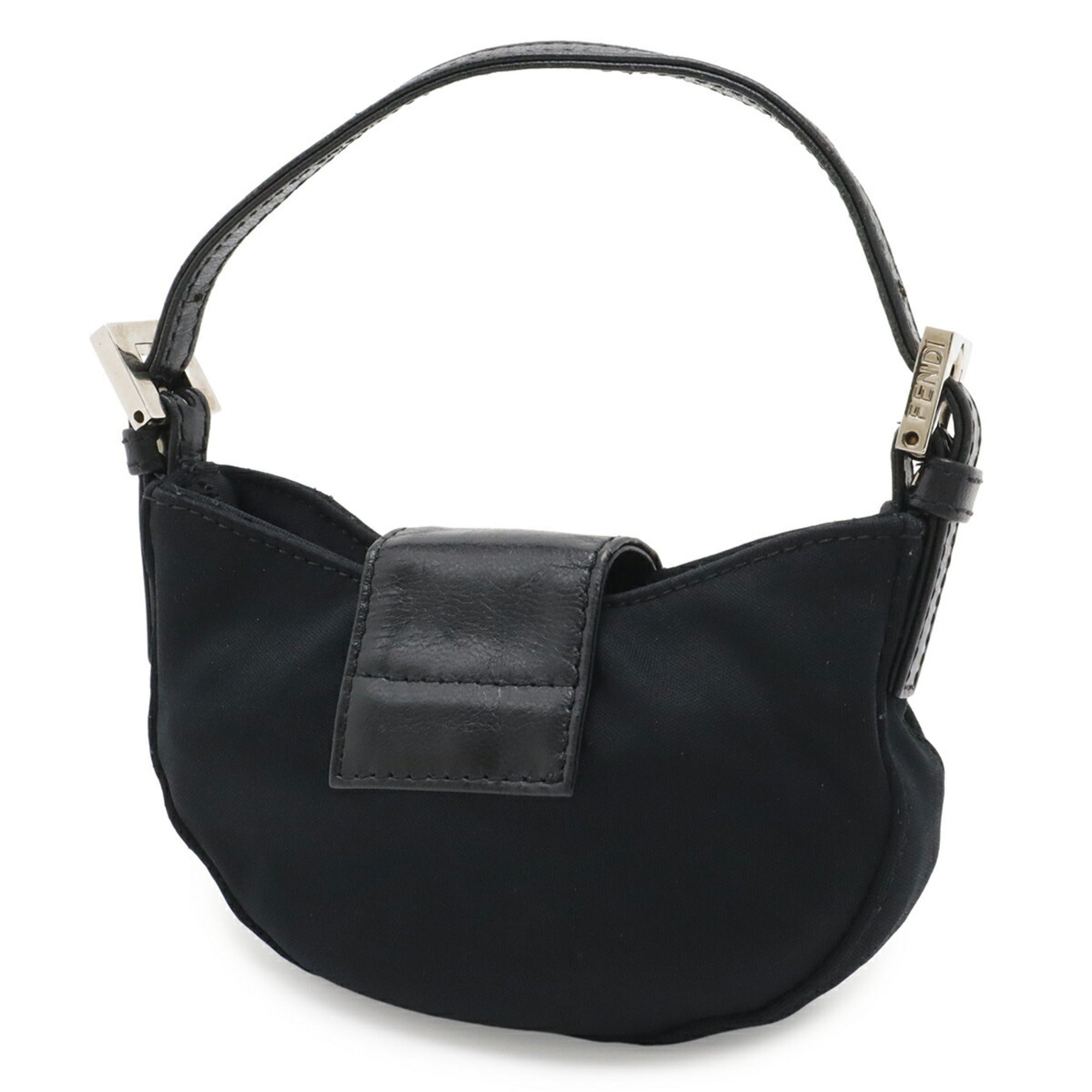 Fendi Black Cotton Jersey Leather Handbag (Pre-Owned)