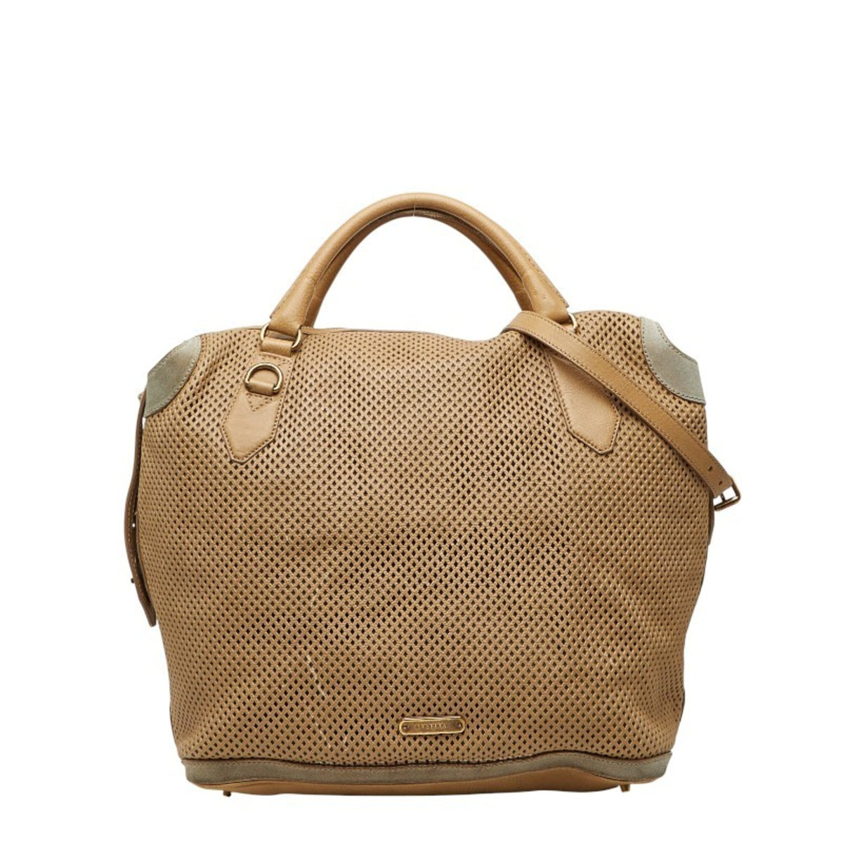 Burberry Beige Leather Handbag Shoulder Bag (Pre-Owned)