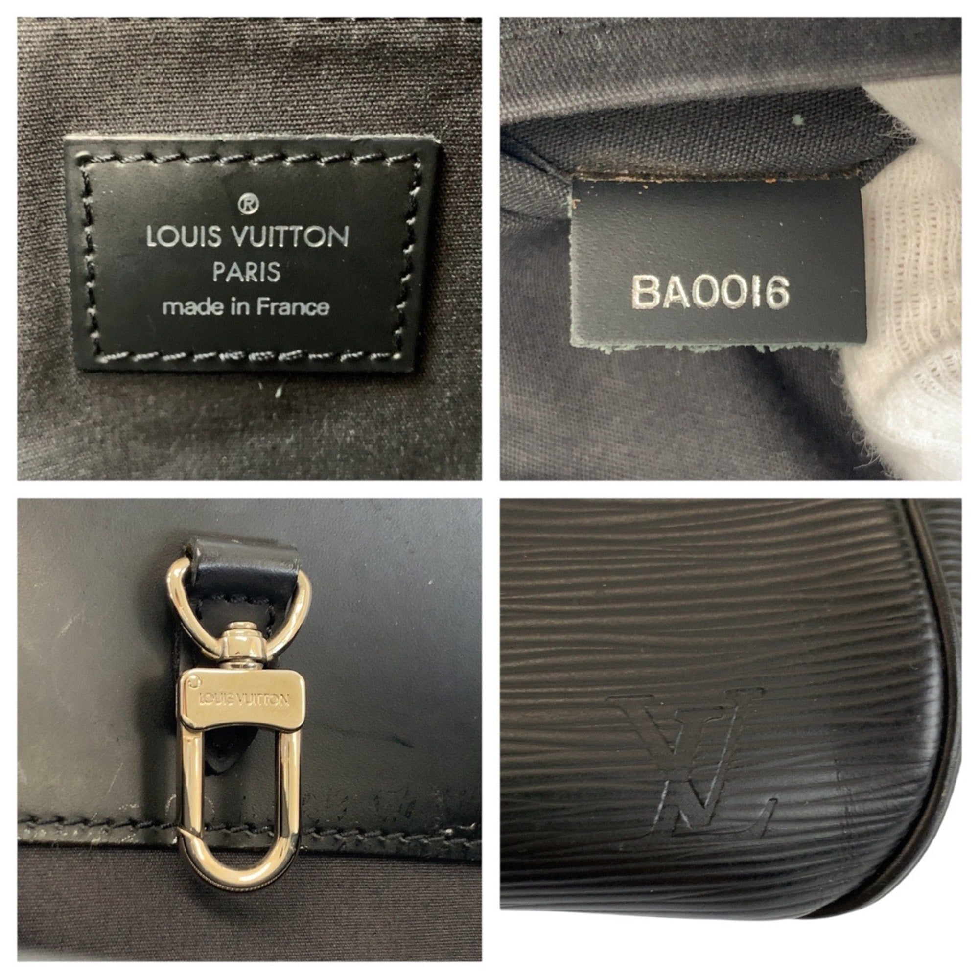 Louis Vuitton Black Noir Leather Handbag Tote Bag (Pre-Owned)