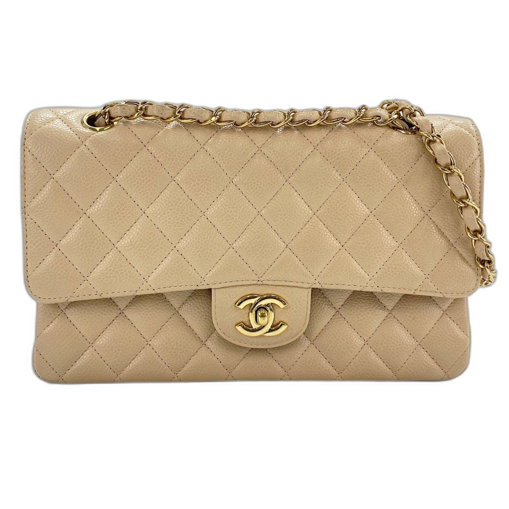 Chanel Matelasse Beige Shoulder Bag (Pre-Owned)