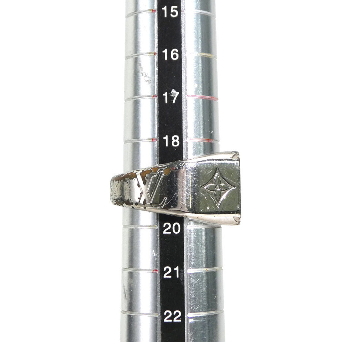 Louis Vuitton Silver Metal Band Ring (Pre-Owned)