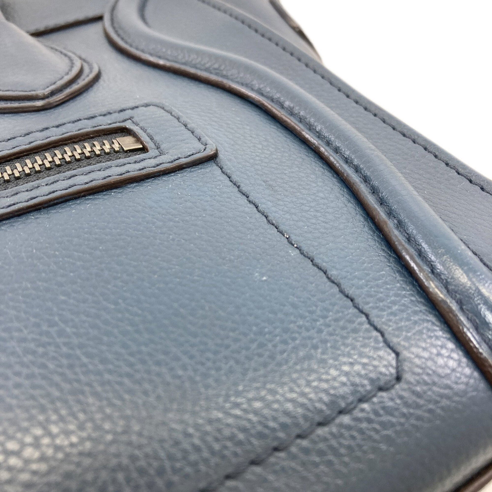 Celine Luggage Blue Leather Tote Bag (Pre-Owned)