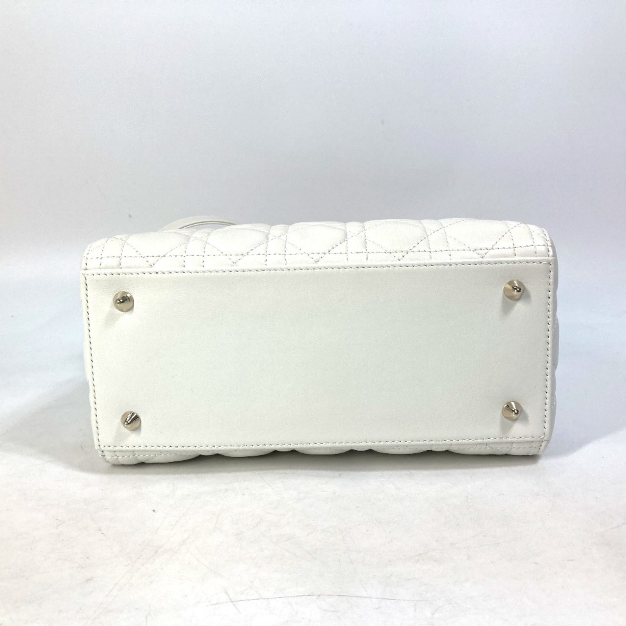 Christian Dior White Leather Handbag Shoulder Bag (Pre-Owned)
