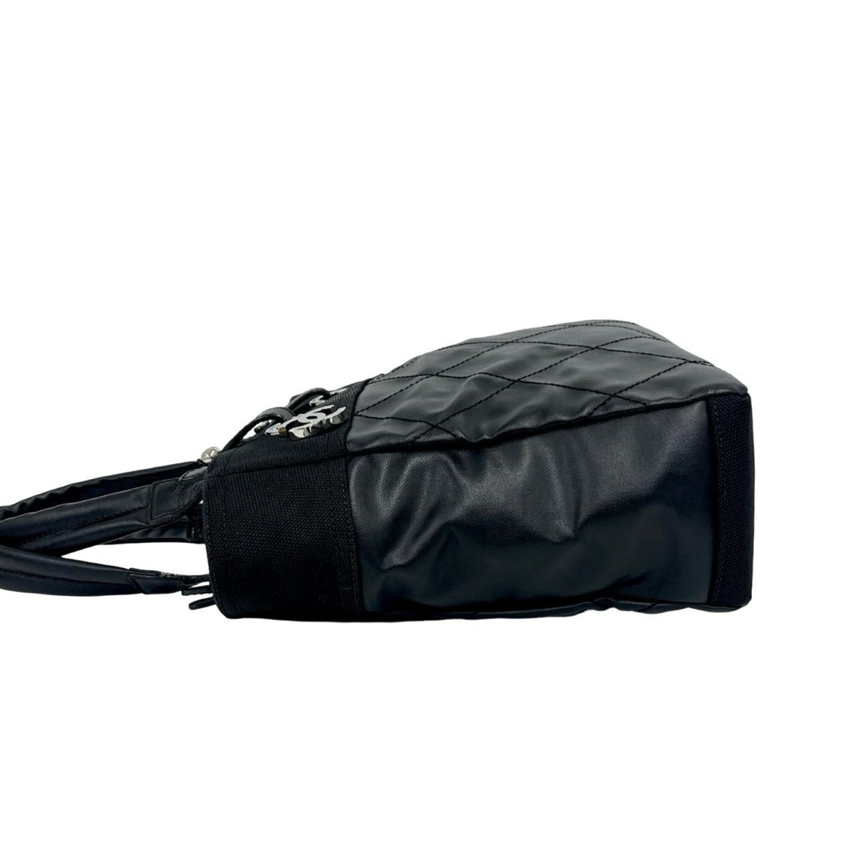 Chanel Black Leather Pvc Shoulder Bag Tote Bag (Pre-Owned)