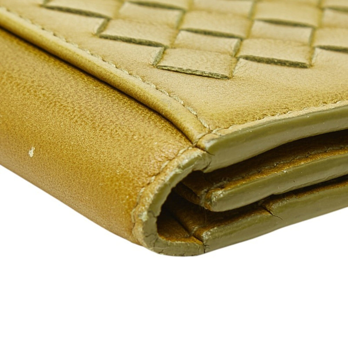 Bottega Veneta Green Intrecciato Long Wallet (Bi-Fold) (Pre-Owned)