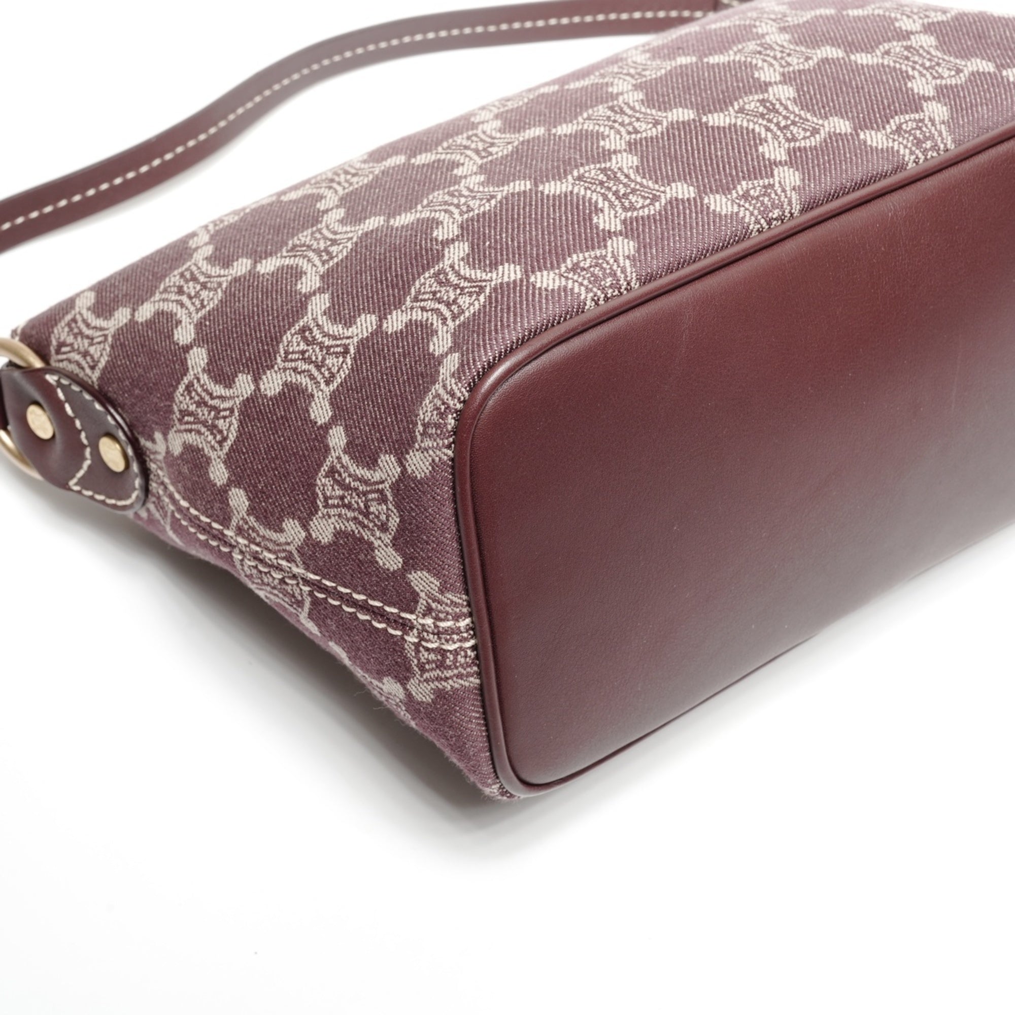Celine Macadam Red Color Canvas Shoulder Bag (Pre-Owned)