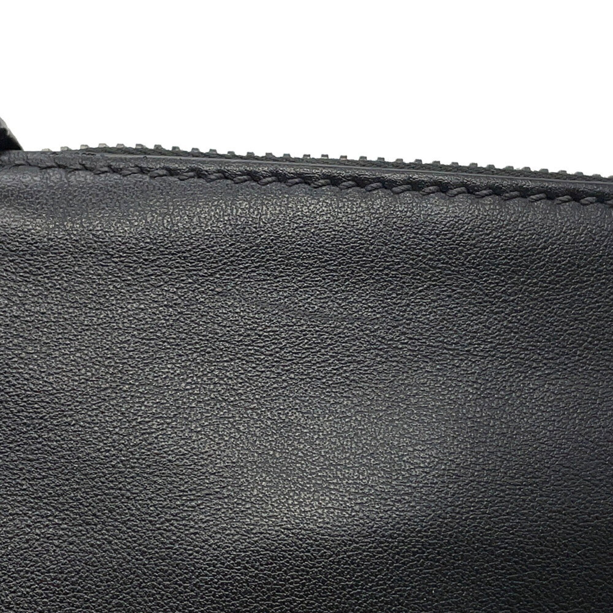 Prada Black Blue Leather Handbag Shoulder Bag (Pre-Owned)