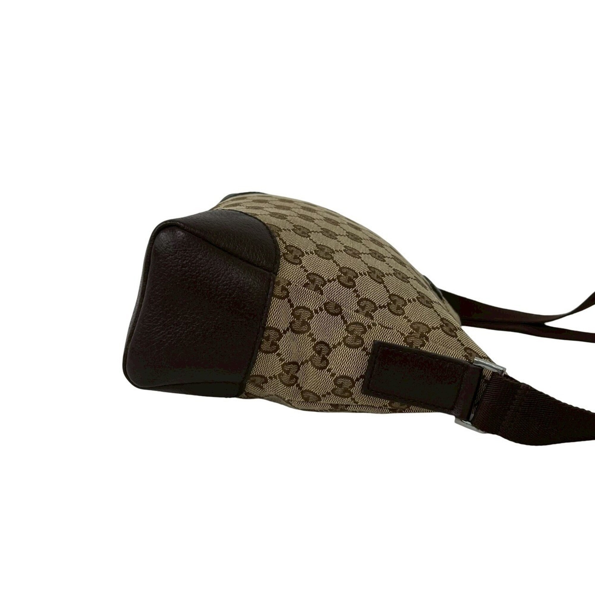 Gucci Brown Canvas Leather Pochette Shoulder Bag (Pre-Owned)