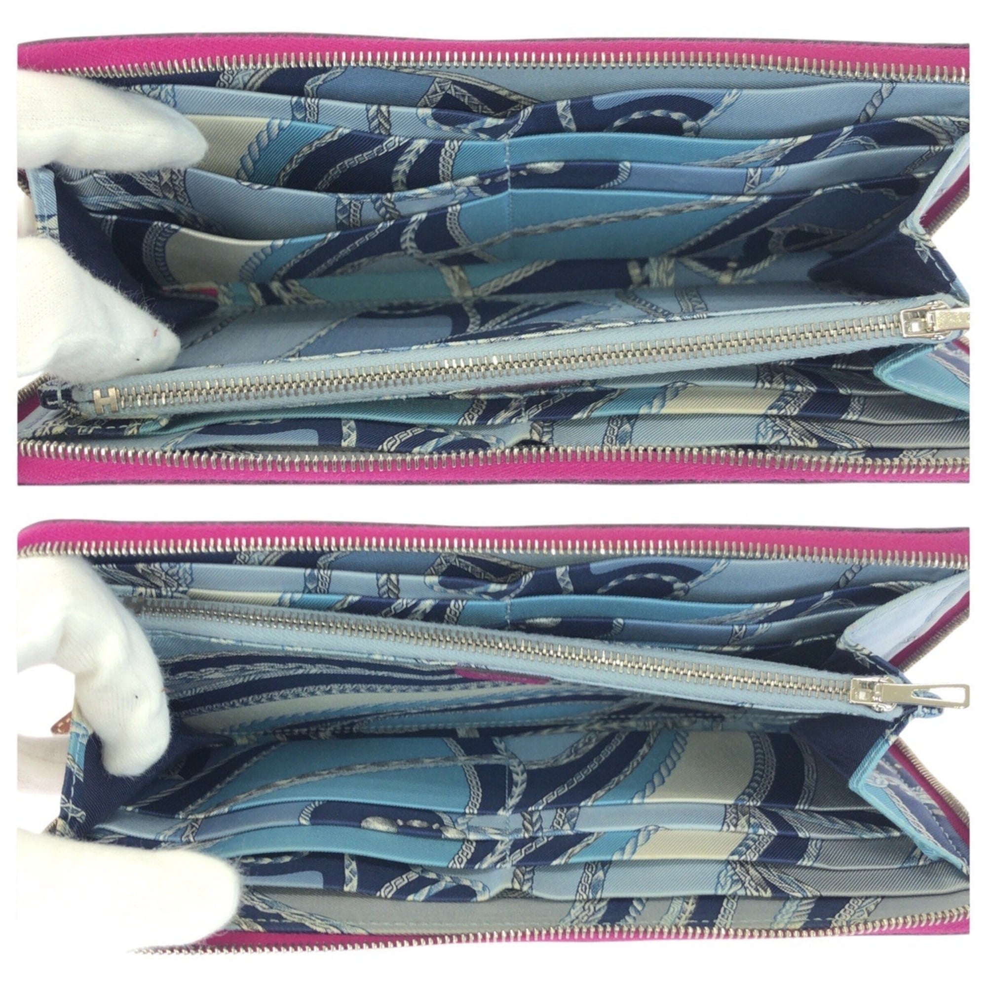 Hermes Silk'in Pink Rose Tyrien Epsom Leather Long Wallet (Bi-Fold) (Pre-Owned)