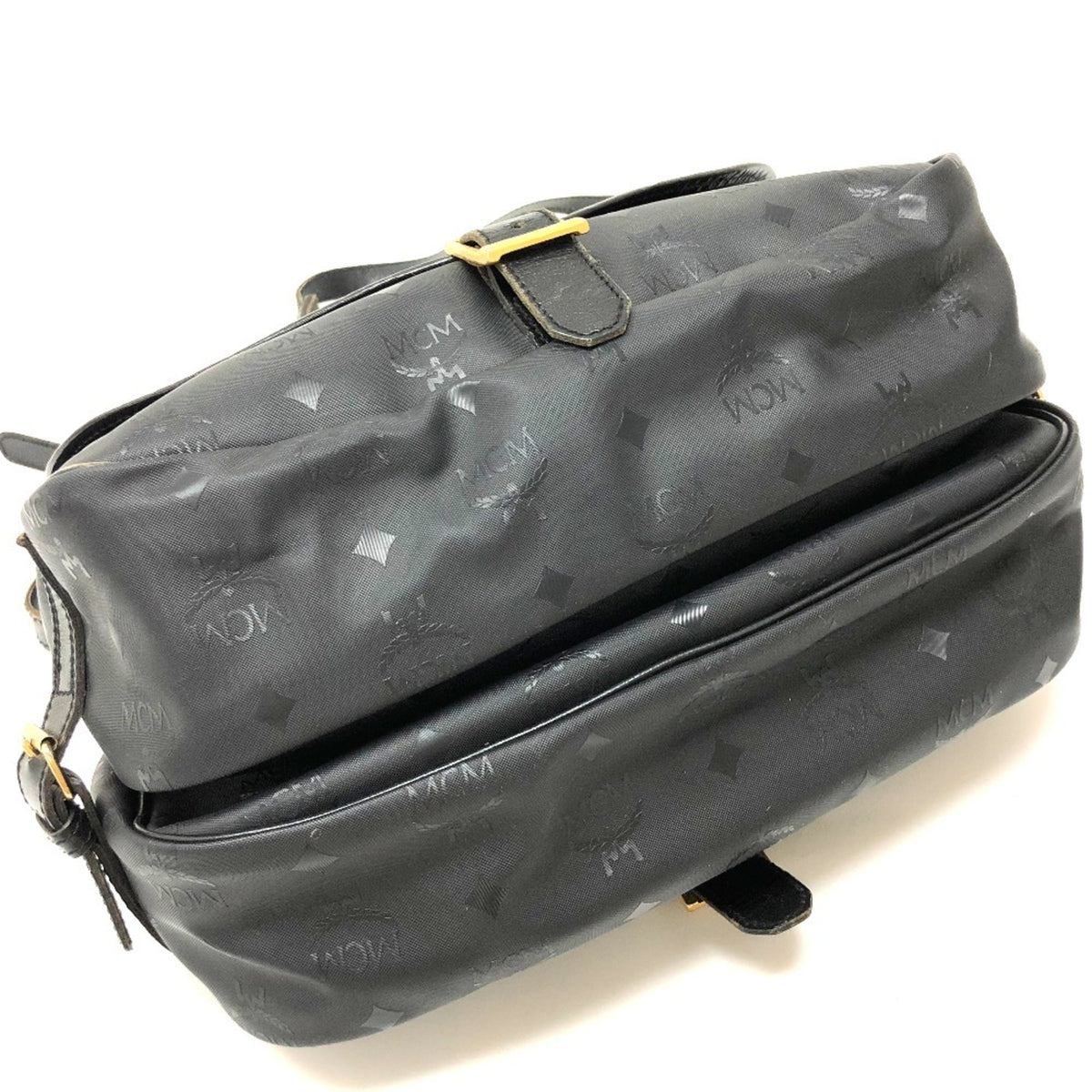 Mcm Black Pvc Leather Messenger Bag Shoulder Bag (Pre-Owned)