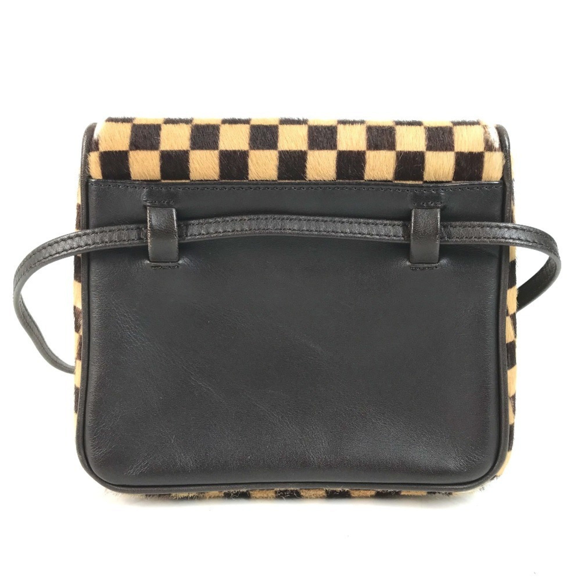 Louis Vuitton Damier Sauvage Brown Leather Shoulder Bag (Pre-Owned)