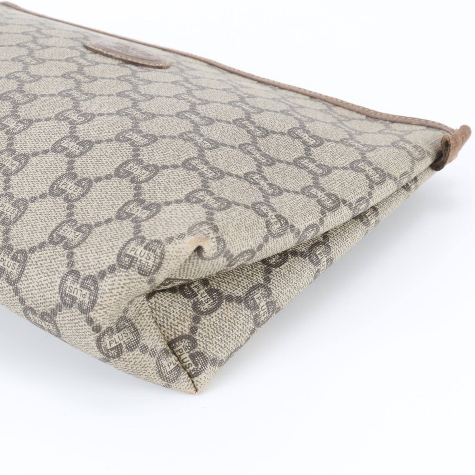 Gucci Gg Plus Beige Brown Gg Plus Handbag Pouch (Pre-Owned)