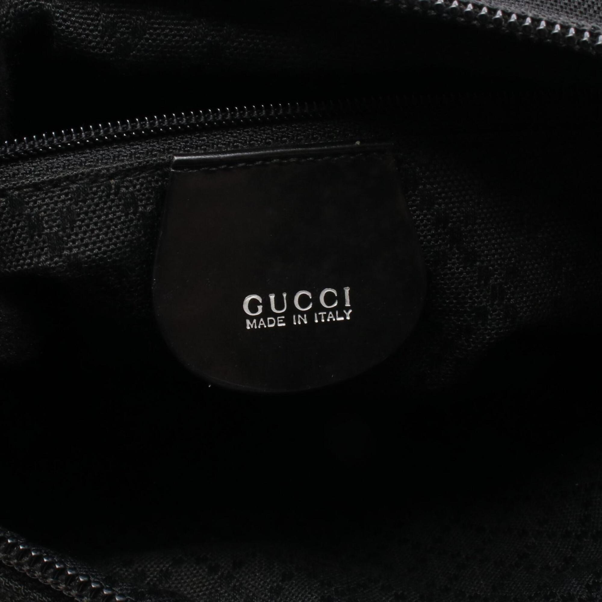 Gucci Black Canvas Leather Handbag (Pre-Owned)