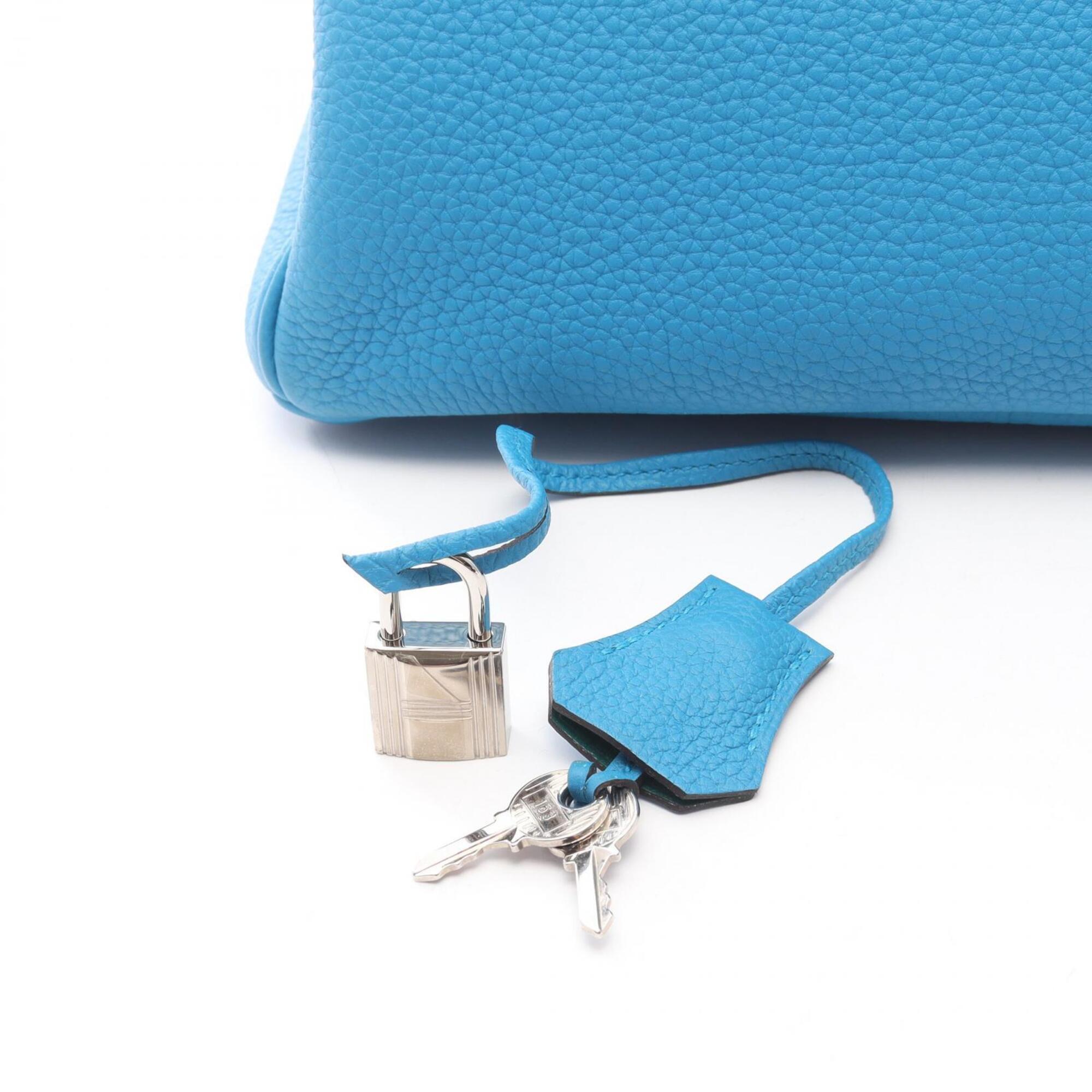 Hermes Blue Togo Leather Leather Handbag (Pre-Owned)