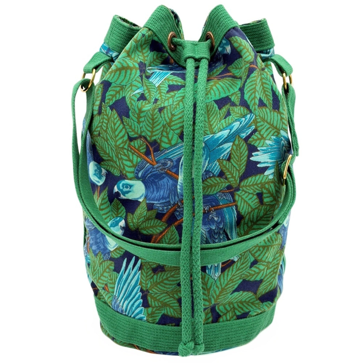 Hermes Blue Green Canvas Shoulder Bag (Pre-Owned)