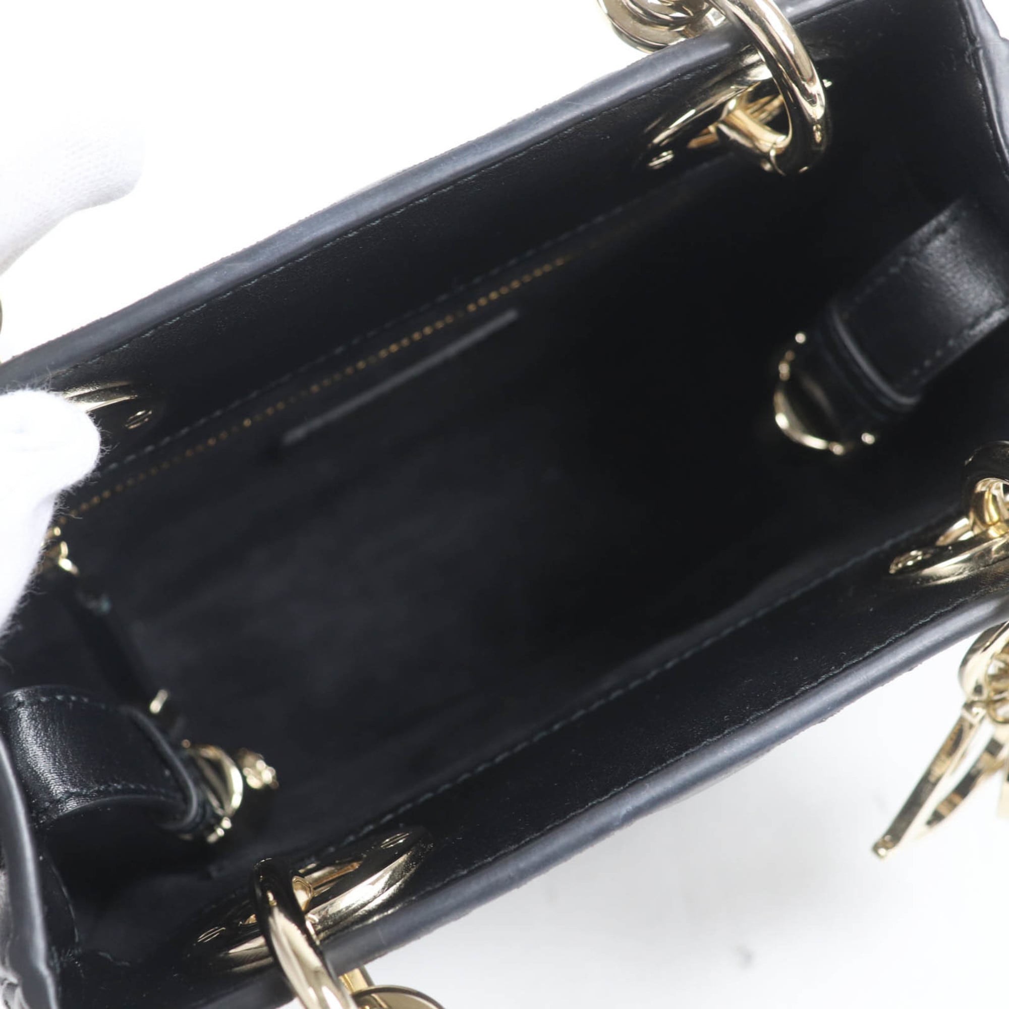 Christian Dior Black Leather Handbag Shoulder Bag (Pre-Owned)