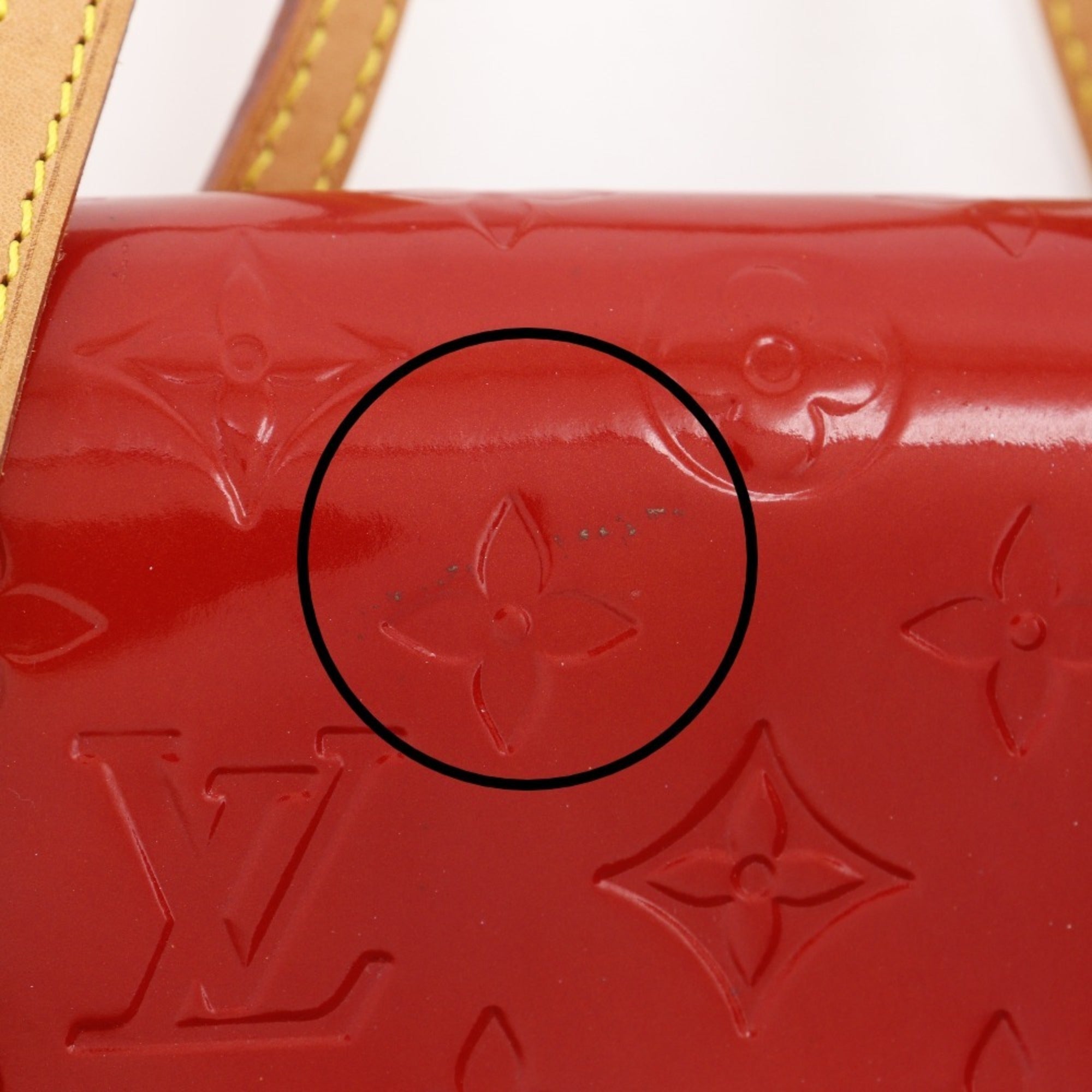 Louis Vuitton Red Color Monogram Vernis Tote Bag (Pre-Owned)