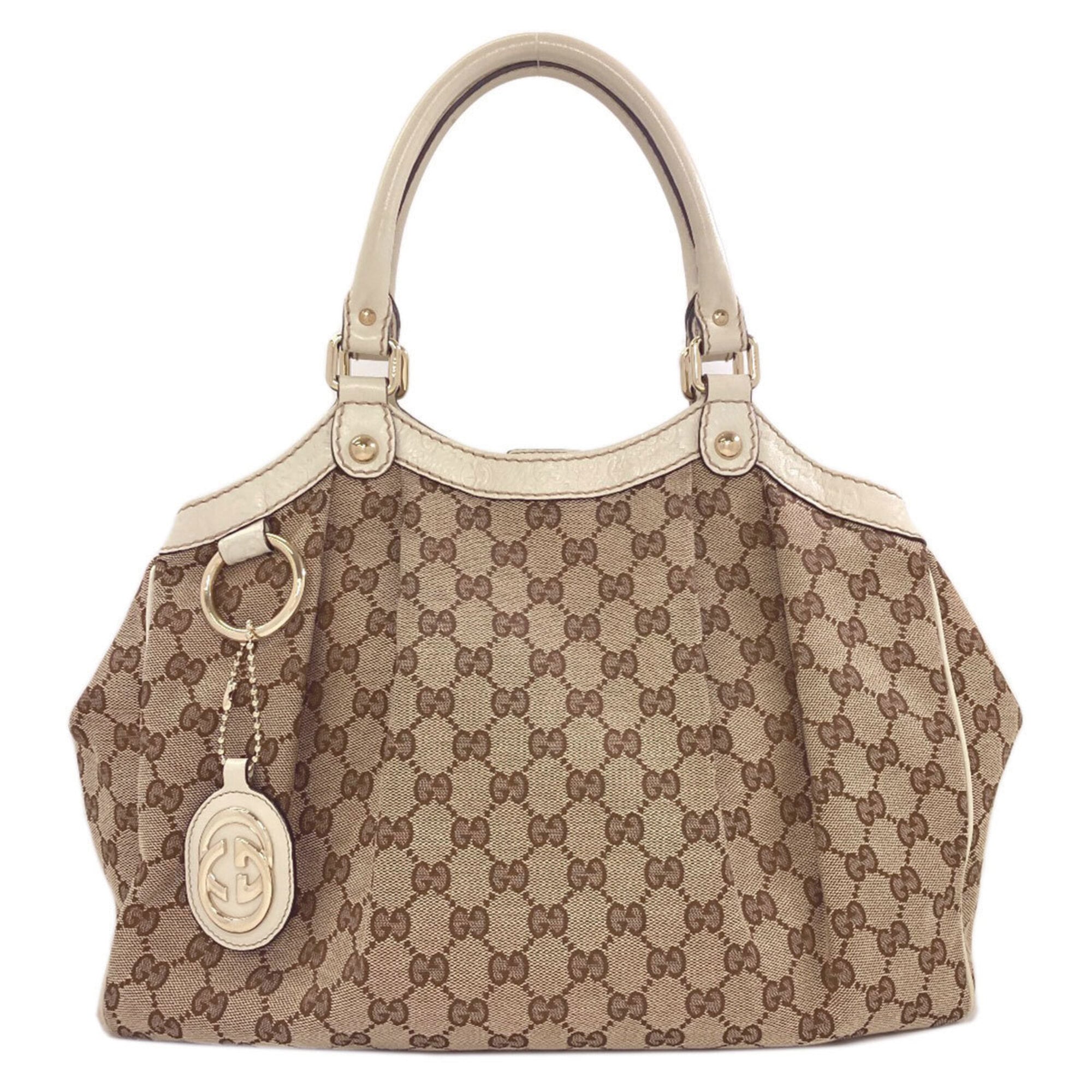 Gucci Sukey Brown Canvas Tote Bag (Pre-Owned)