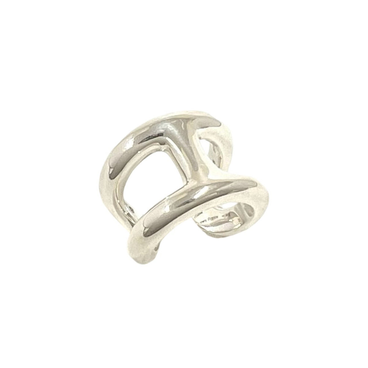 Hermes Silver Silver 925 Band Ring (Pre-Owned)