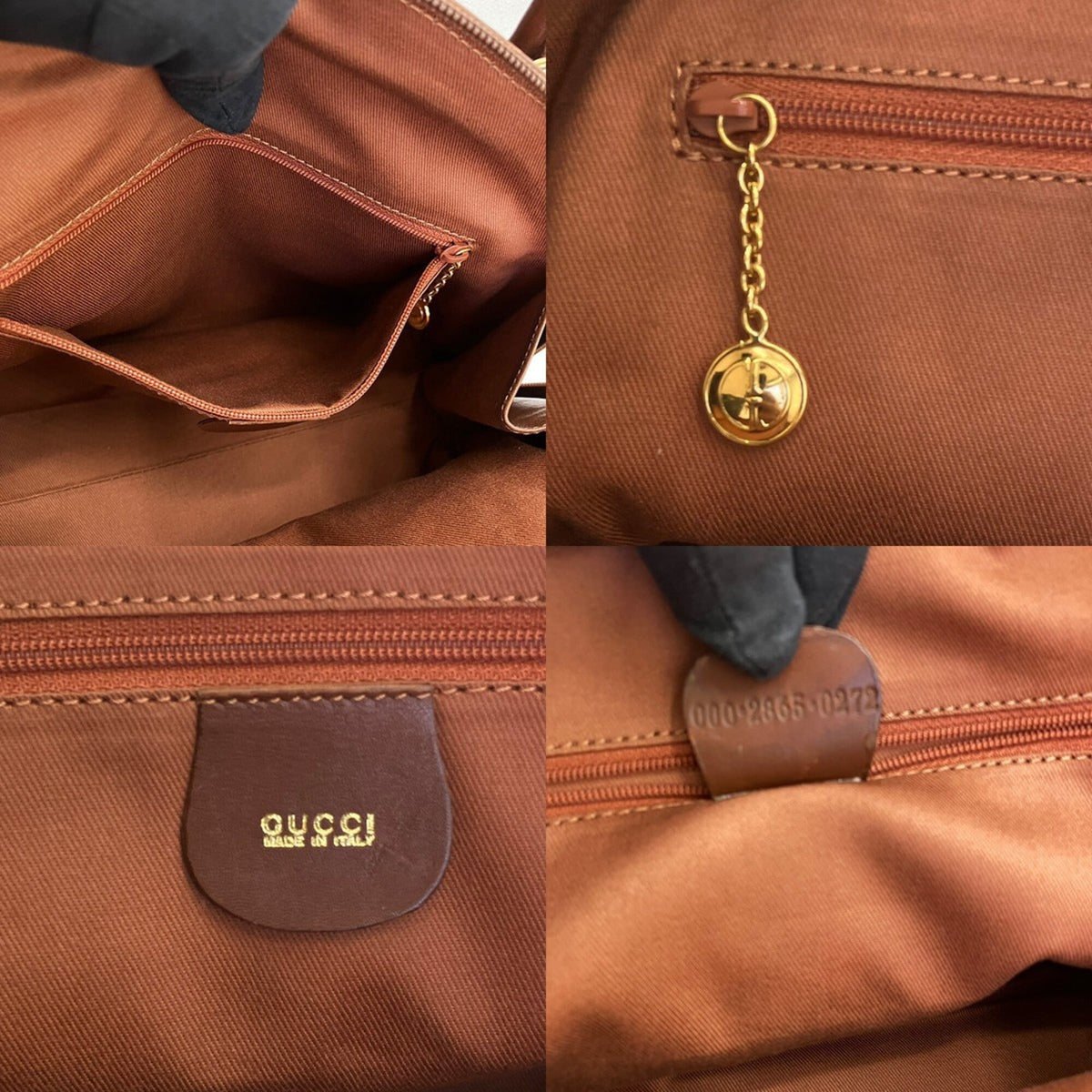 Gucci Brown Bamboo Leather Handbag Shoulder Bag (Pre-Owned)