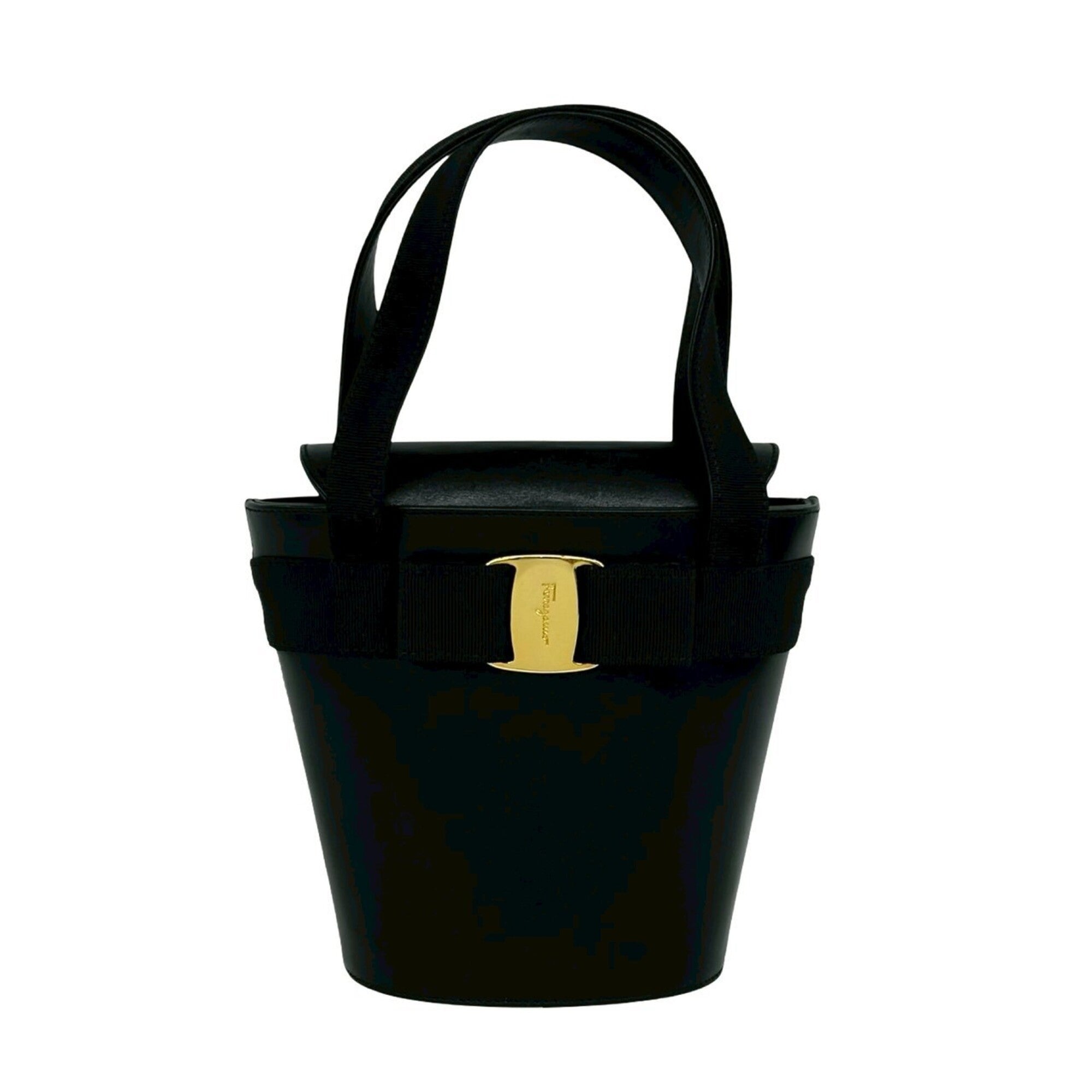 Salvatore Ferragamo Black Leather Handbag (Pre-Owned)