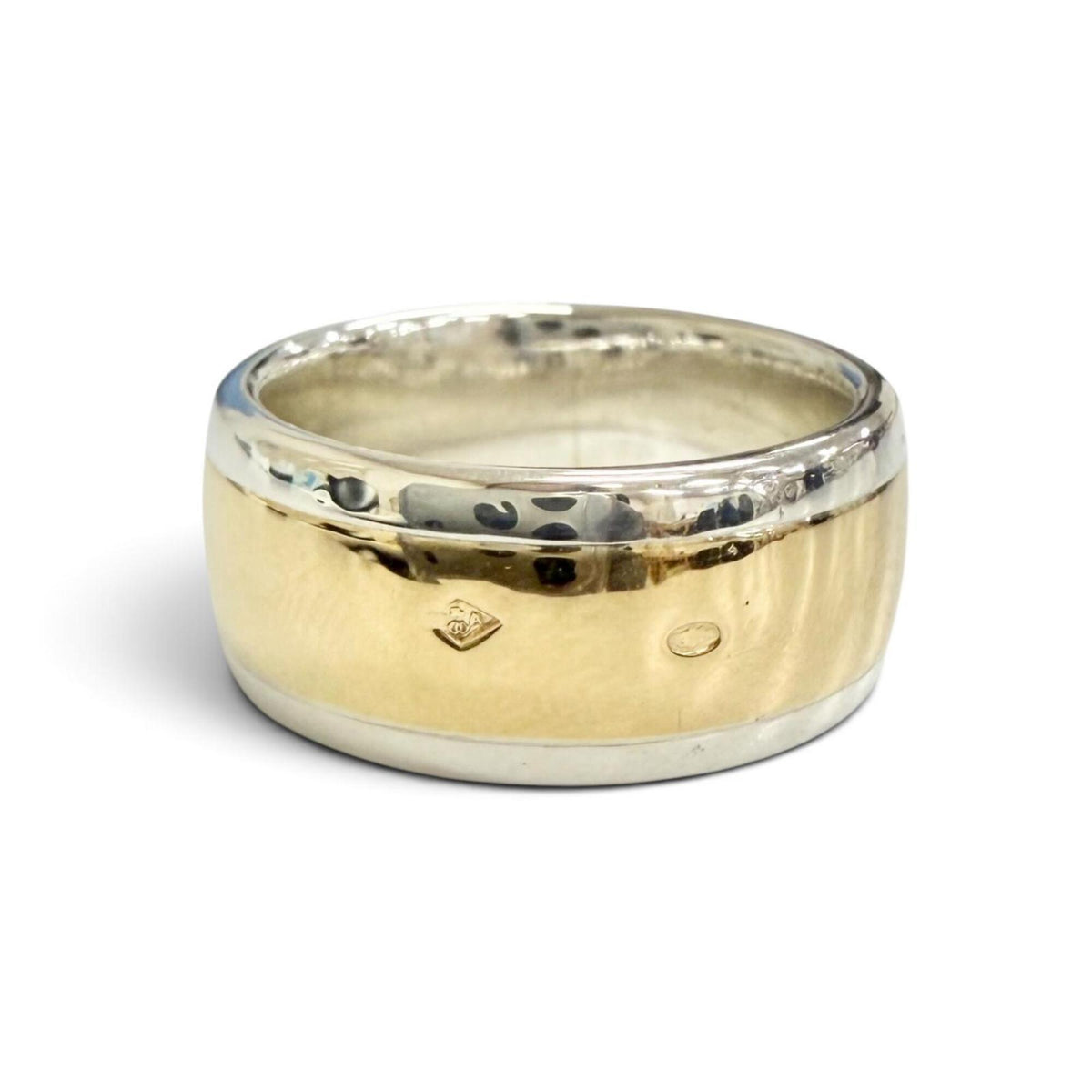 Hermes Gold Silver Gold (18K) Silver 925 Band Ring (Pre-Owned)