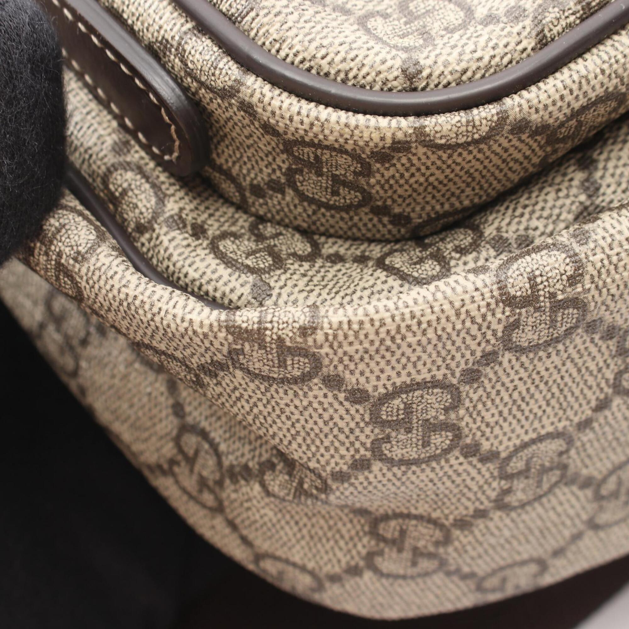 Gucci Beige Brown Pvc Leather Handbag Shoulder Bag (Pre-Owned)