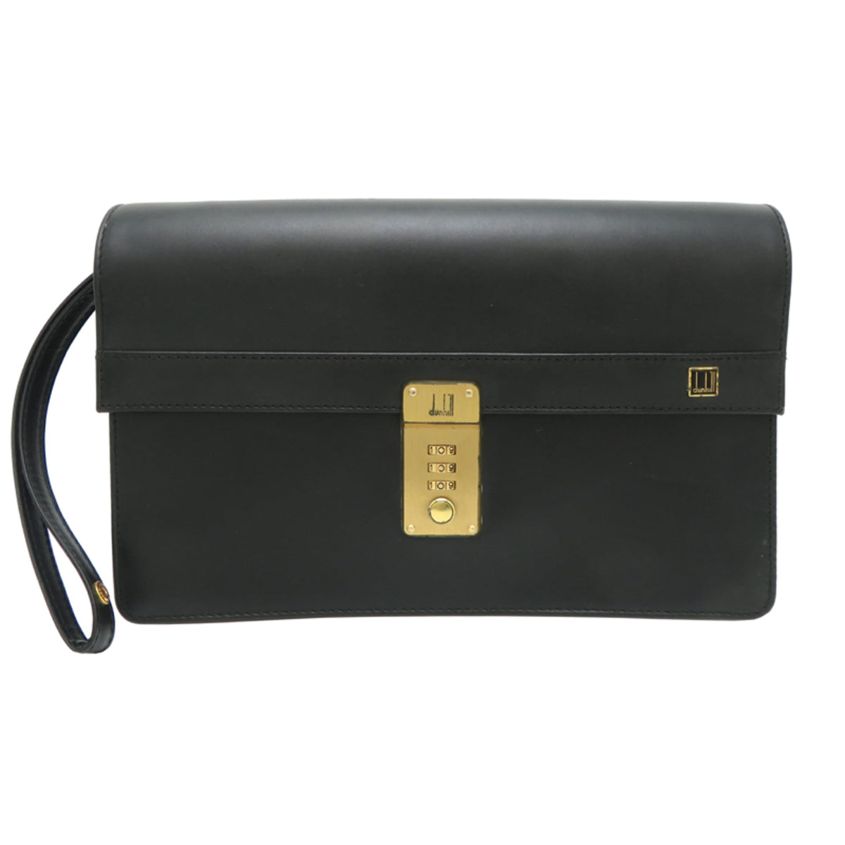 Dunhill Black Leather Clutch Bag (Pre-Owned)