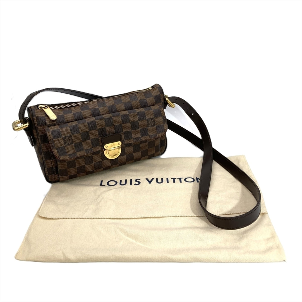 Louis Vuitton Damier Brown Damier Canvas Ebene Shoulder Bag (Pre-Owned)