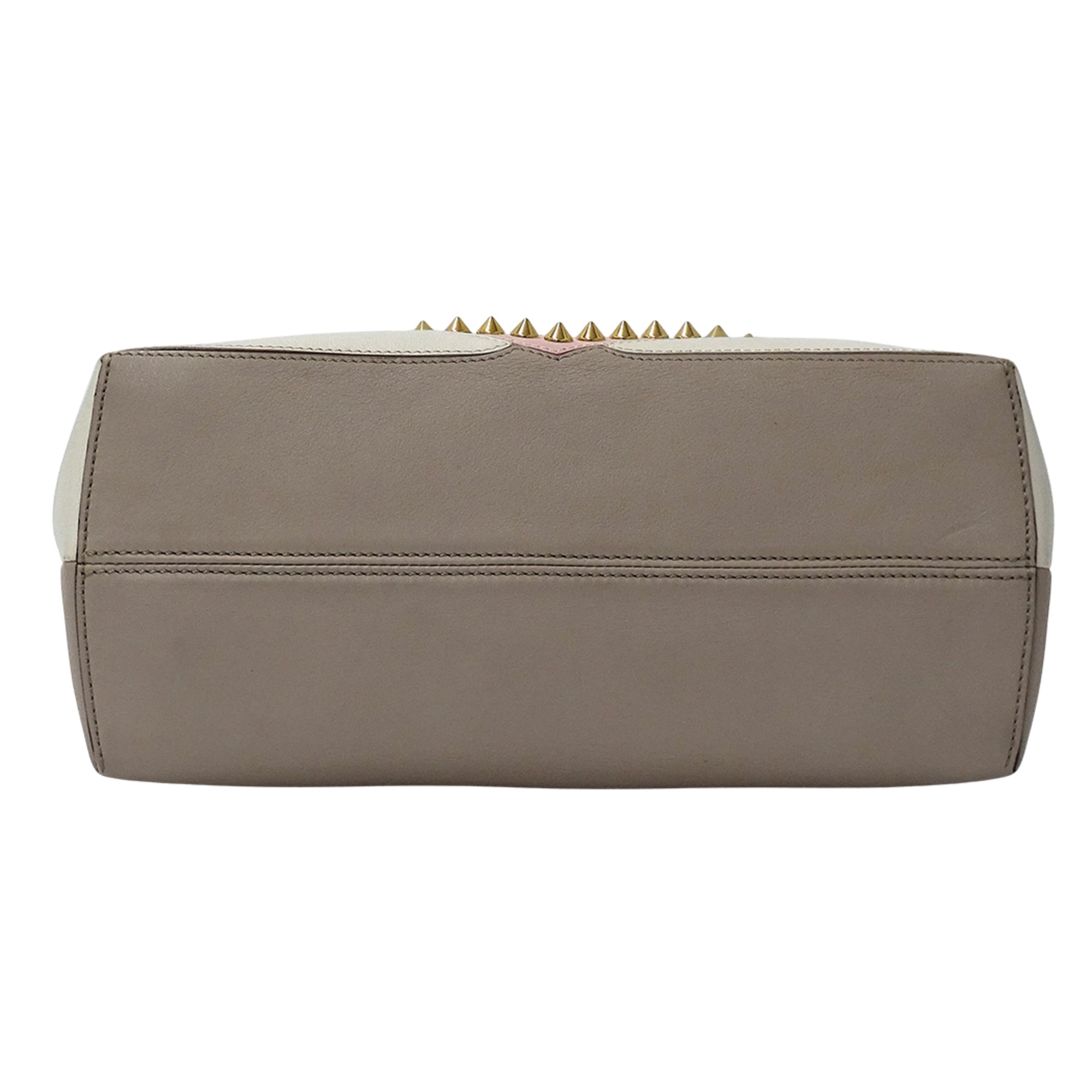 Fendi Beige Grayish Leather Handbag Shoulder Bag (Pre-Owned)