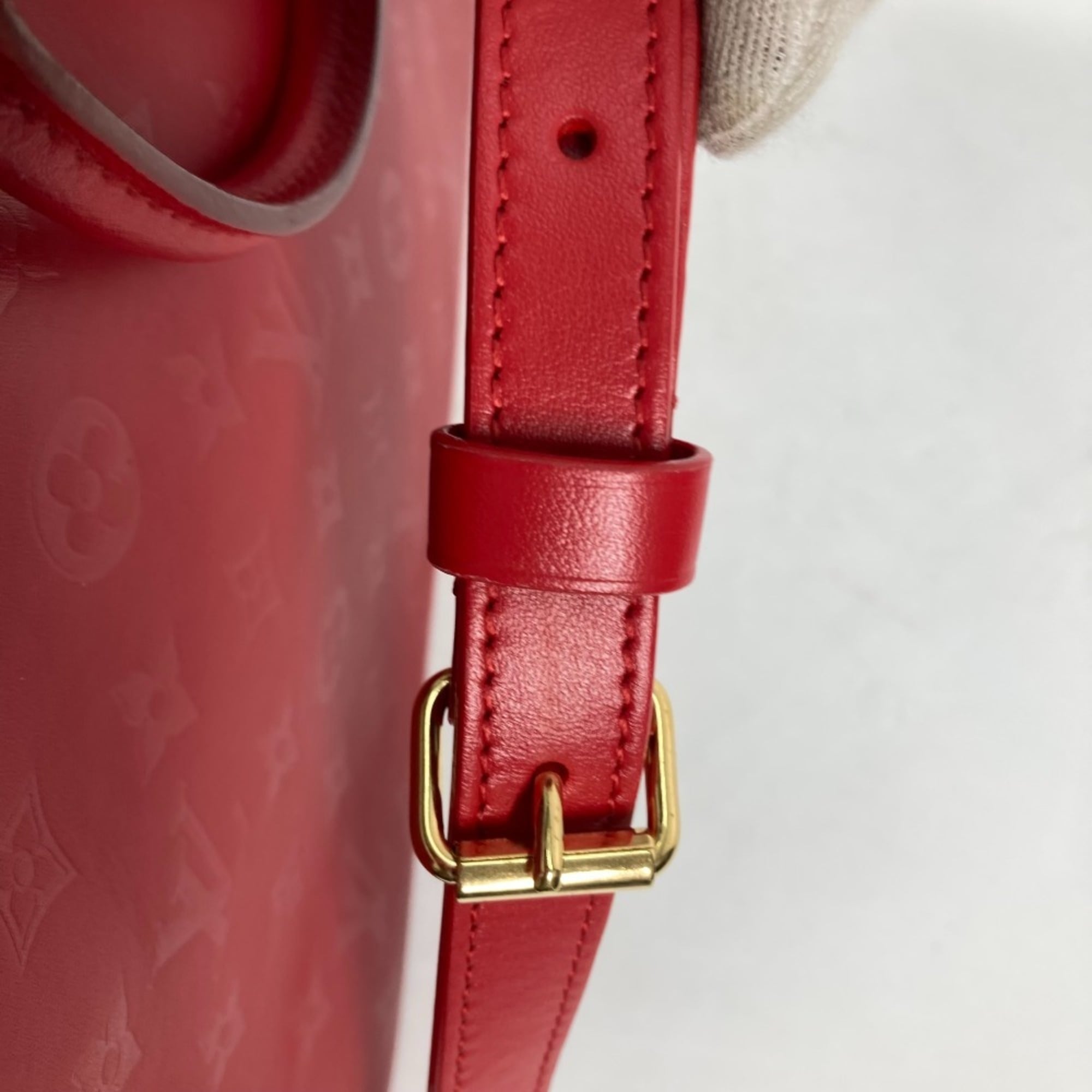 Louis Vuitton Monogram Red Color Ruby Monogram Handbag Shoulder Bag Tote Bag (Pre-Owned)