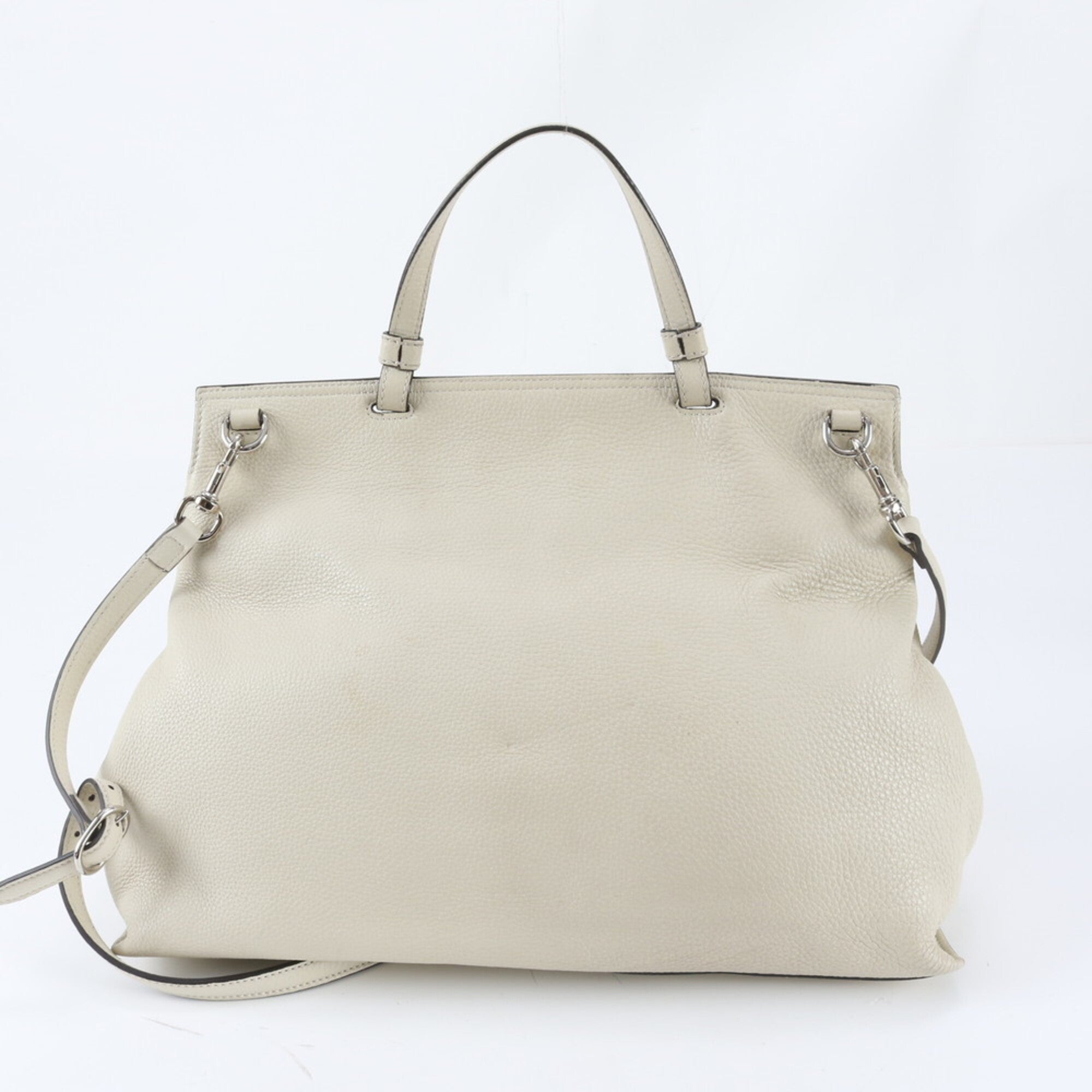 Gucci Bamboo Beige Cream Leather Handbag Shoulder Bag (Pre-Owned)