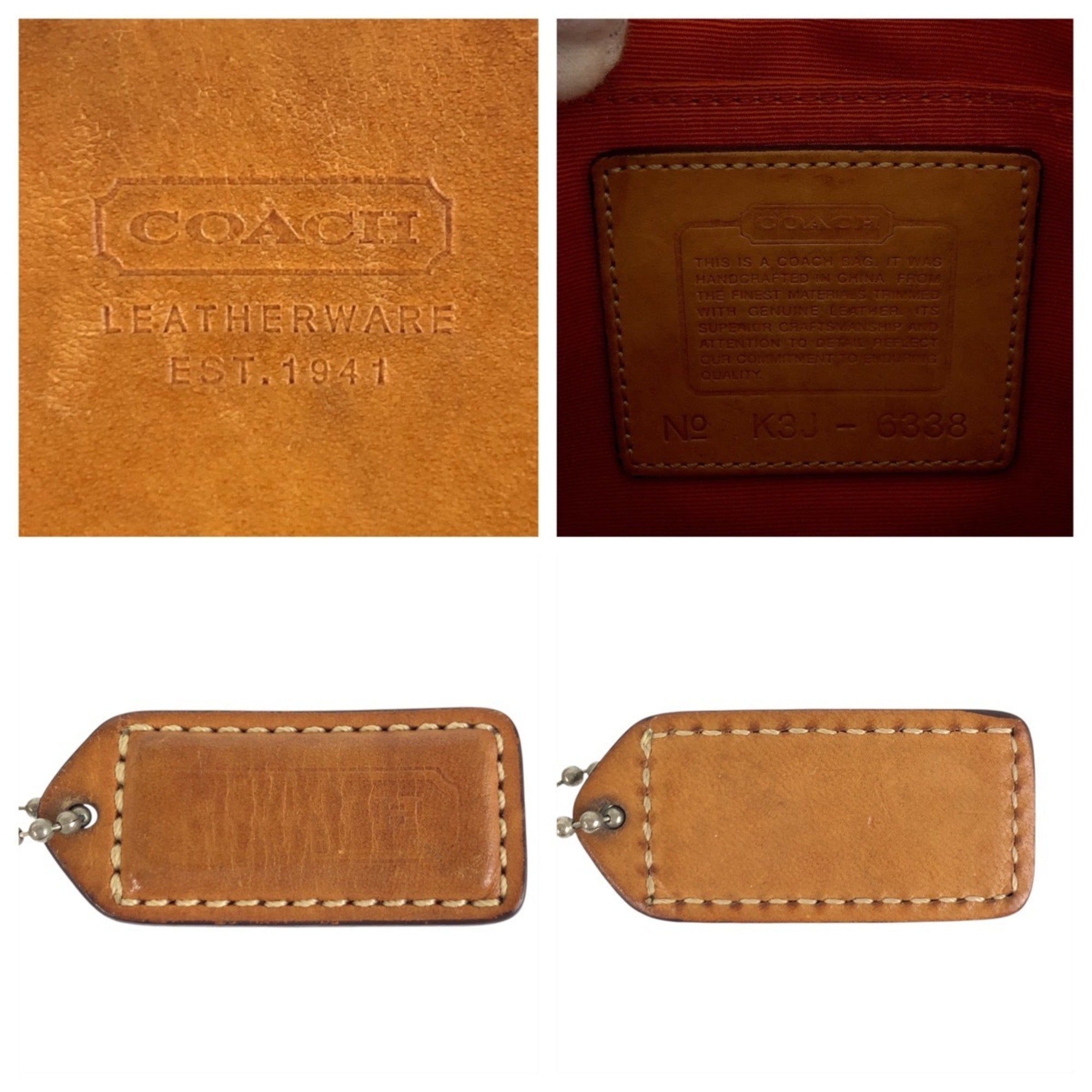 Coach Beige Camel Canvas Leather Shoulder Bag (Pre-Owned)