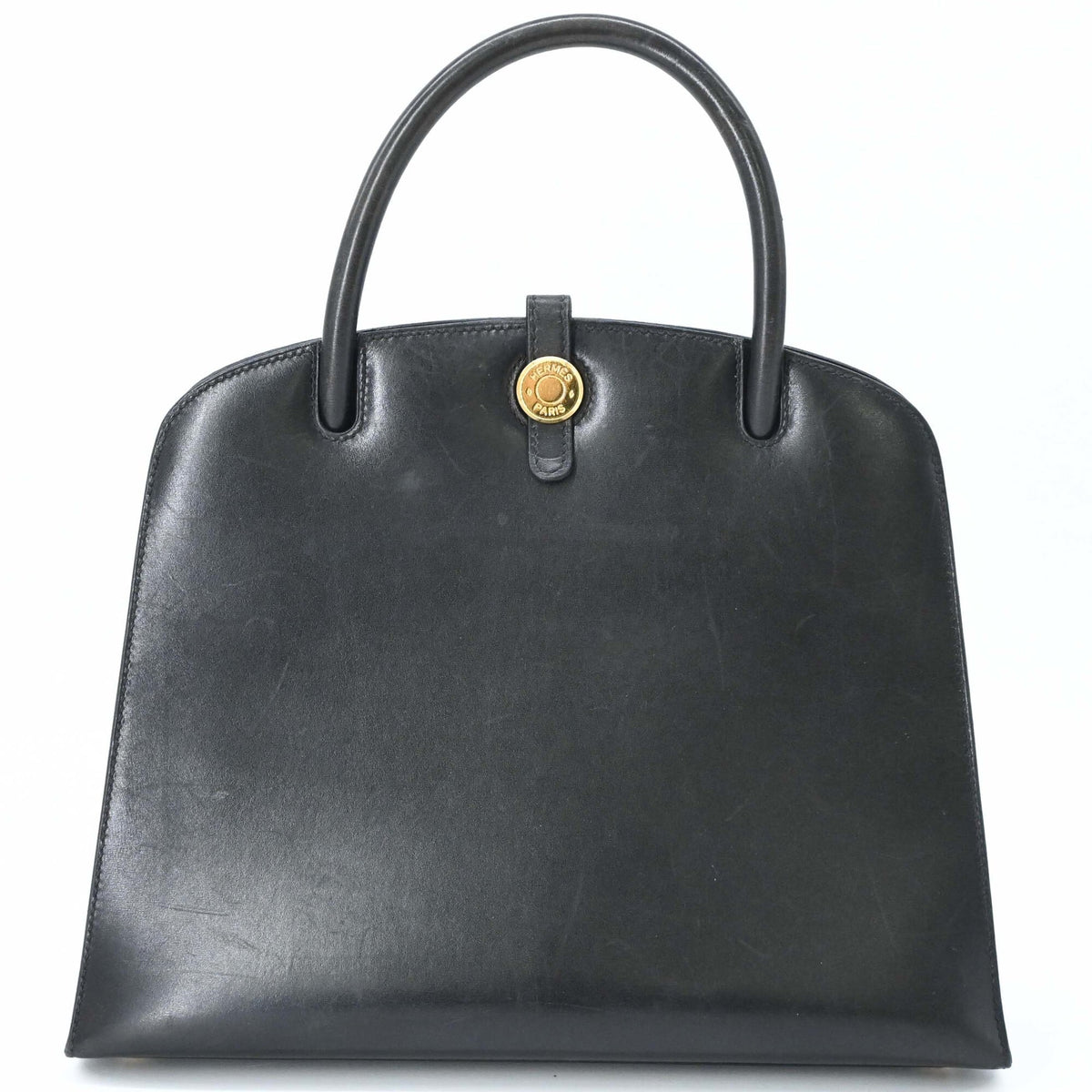 Hermes Dalvy Black Box Calf Leather Handbag (Pre-Owned)