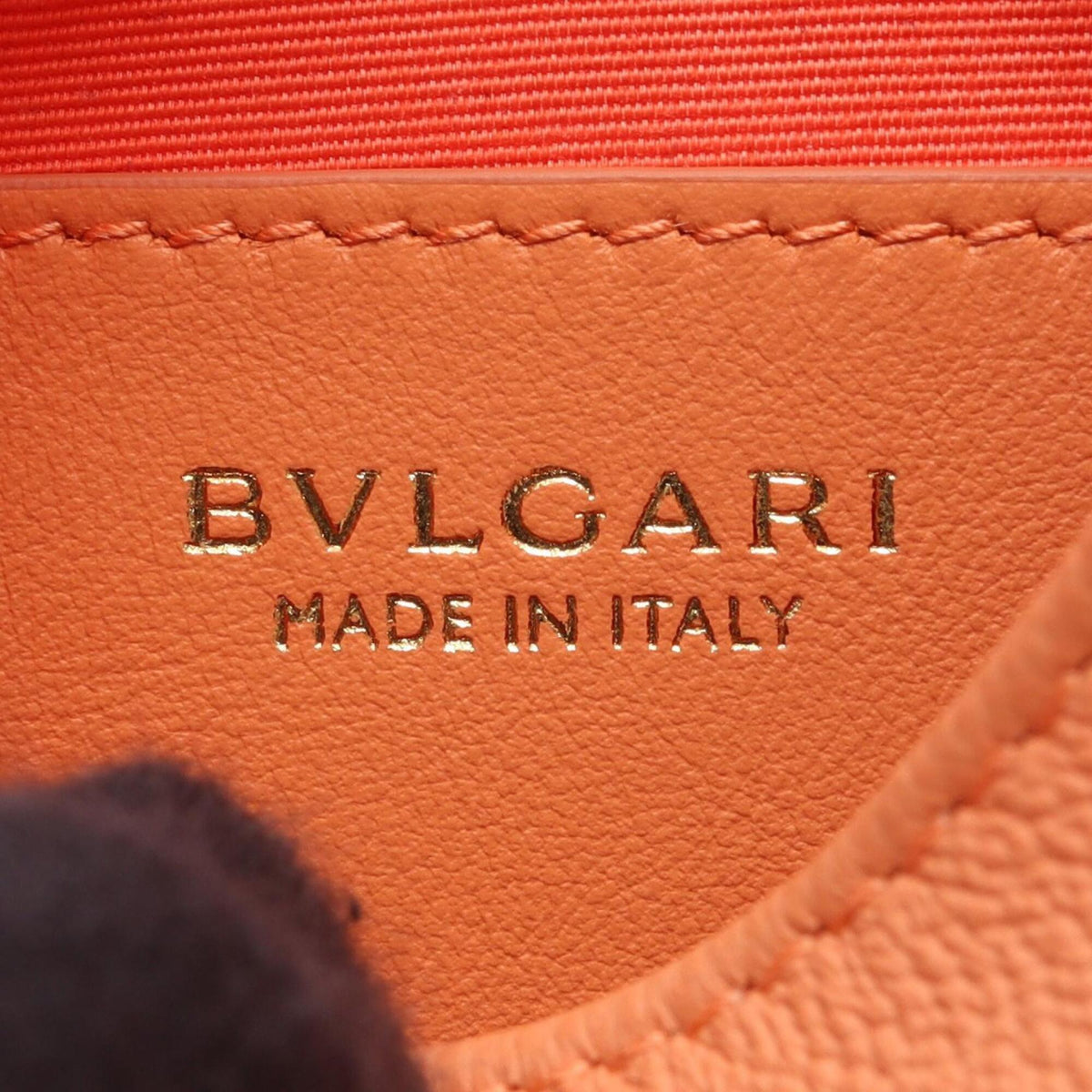 Bvlgari Orange Leather Handbag Shoulder Bag (Pre-Owned)
