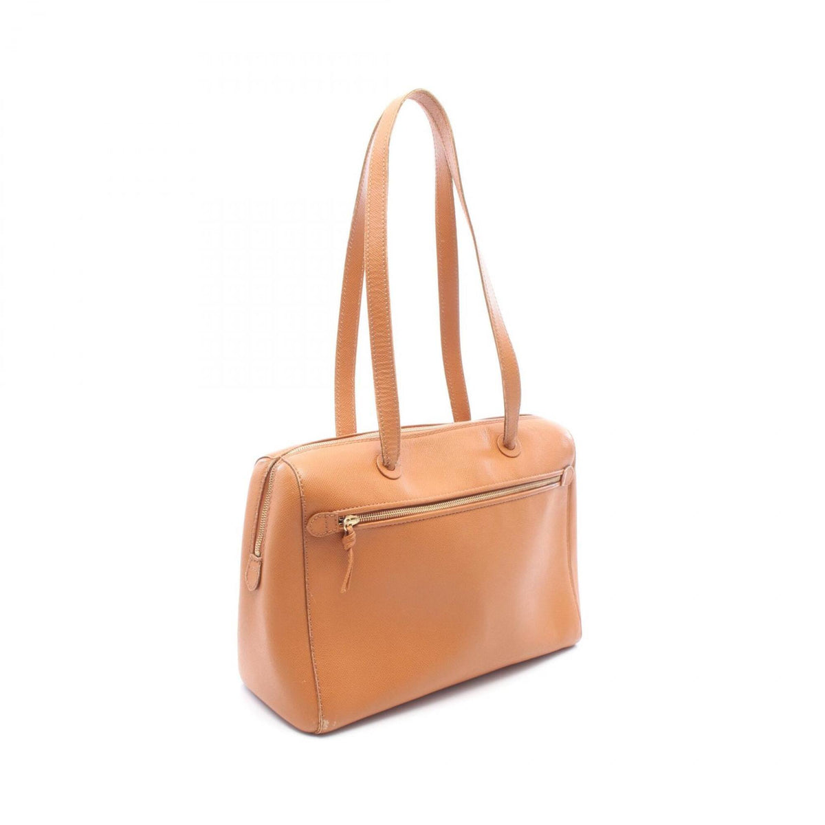 Chanel Brown Grained Calfskin Boston Bag Handbag Shoulder Bag (Pre-Owned)